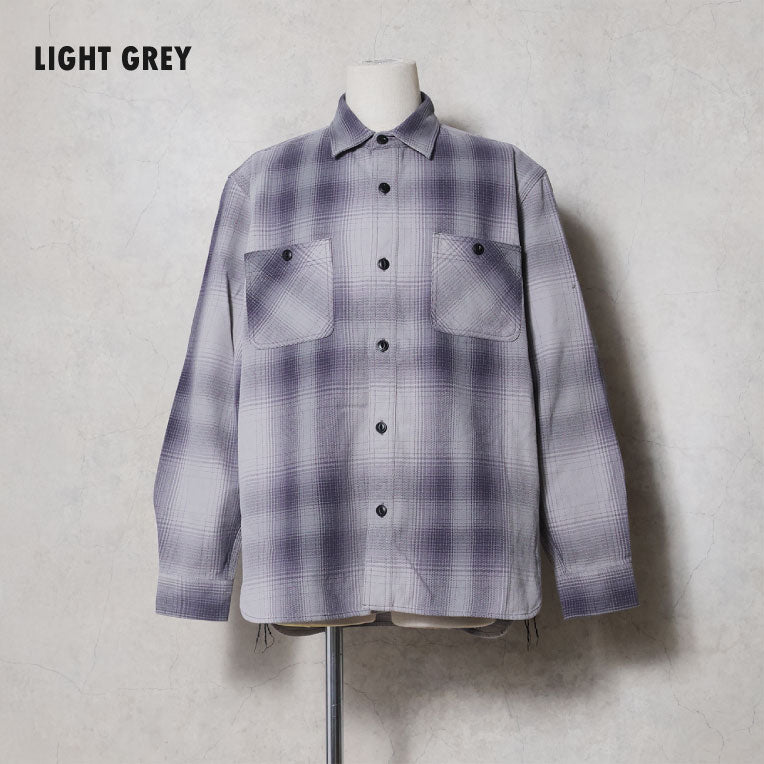 41252 OMBRE CHECK VIYELLA SHIRT - LIGHT GREY