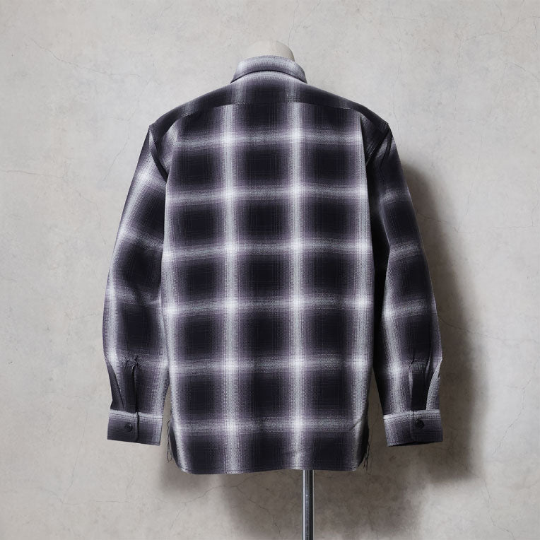 41252 OMBRE CHECK VIYELLA SHIRT - BLACK