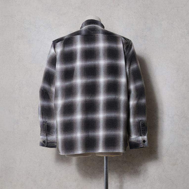 41252VW VINTAGE OMBRE CHECK VIYELLA SHIRT - BLACK