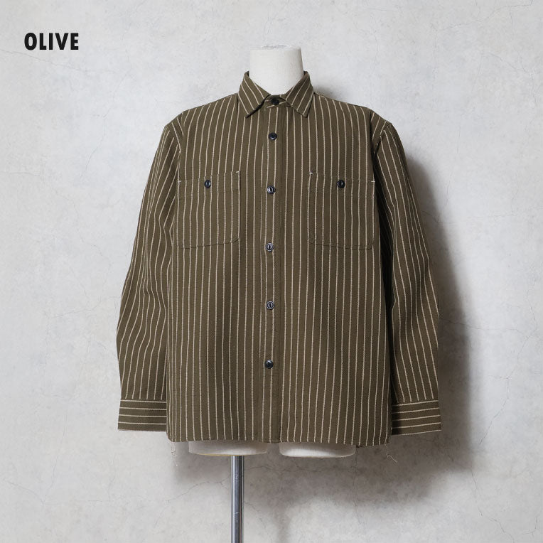 41255 STRIPE VIYELLA SHIRT - OLIVE