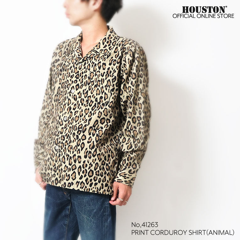 41264 PRINT CORDUROY SHIRT (ANIMAL) - LEOPARD