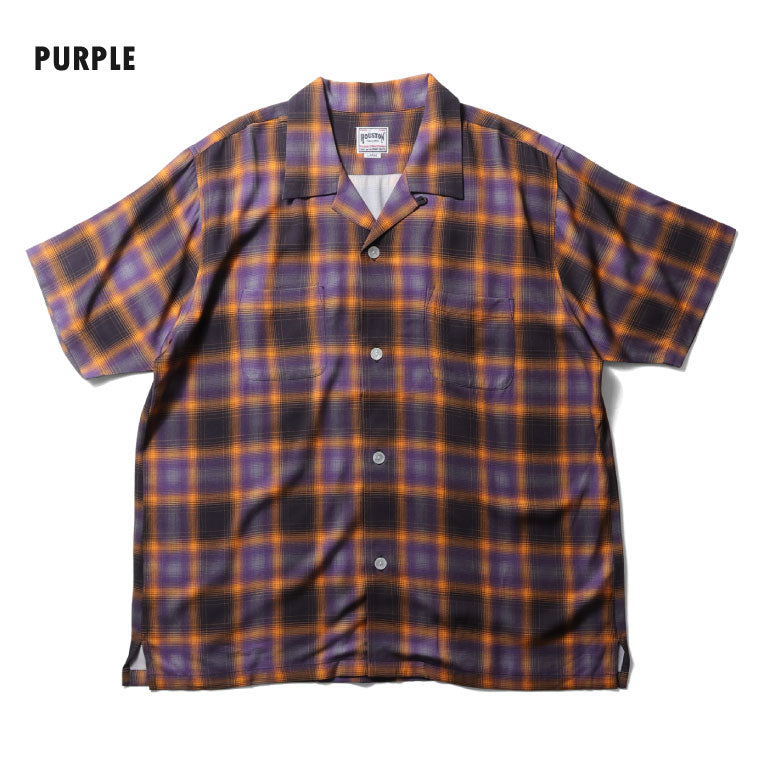 41285 OMBRE CHECK S/S SHIRT - PURPLE