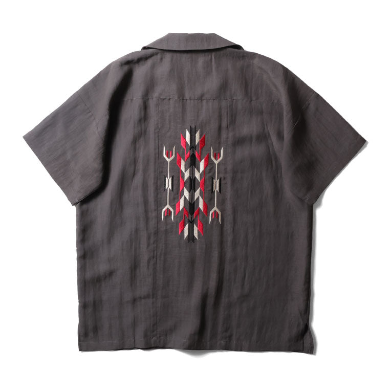 41330 LINEN CHIMAYO SHIRT - CHARCOAL