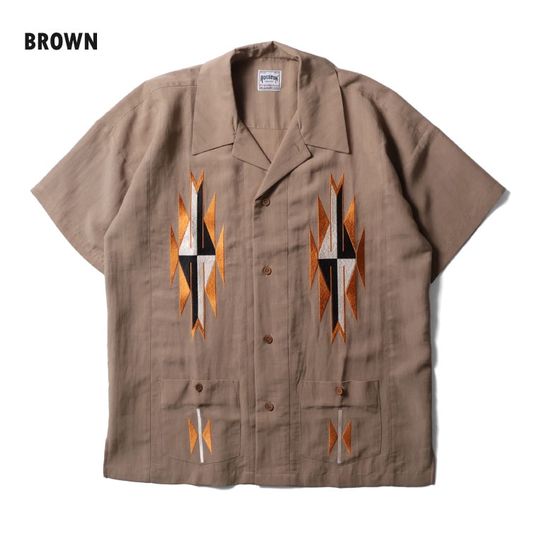 41331 LINEN CHIMAYO SHIRT - BROWN