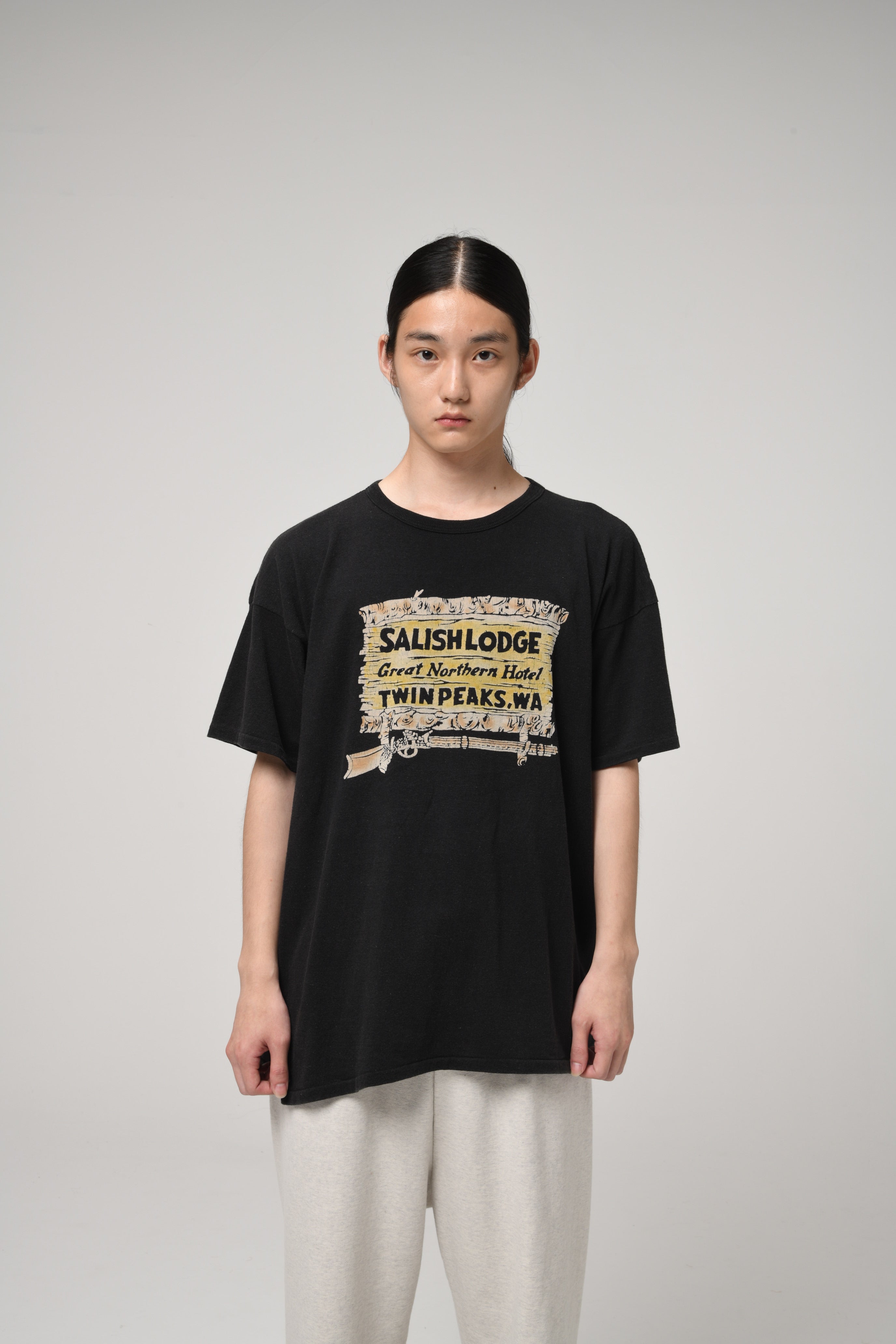 SALISH LODGE TEE AGED - 88/12 BLACK