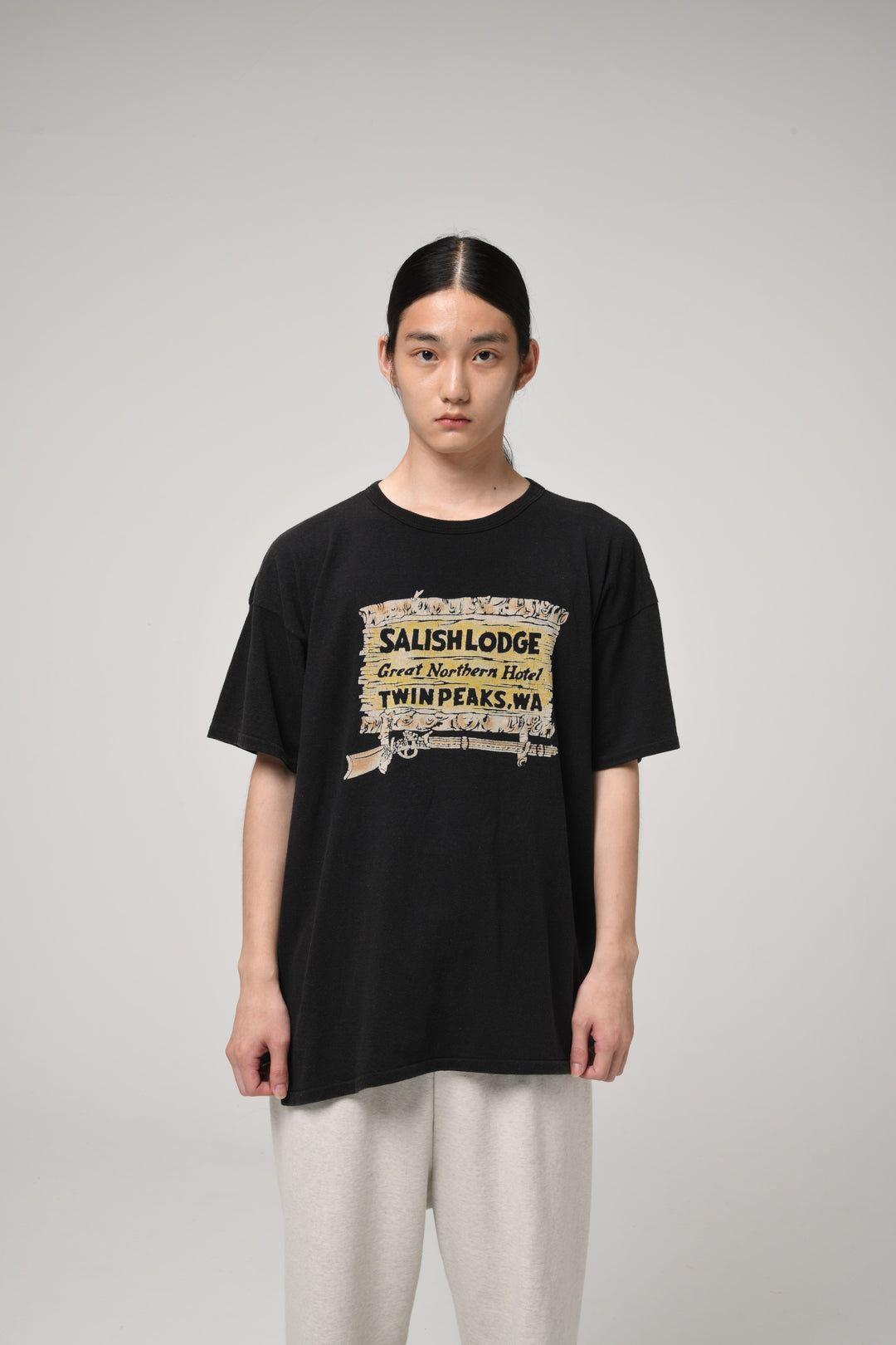 SALISH LODGE TEE AGED - 88/12 BLACK