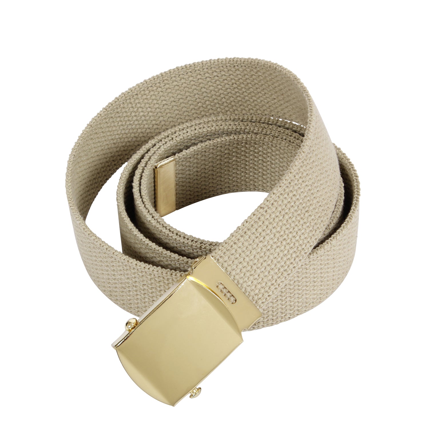 Web Belts - 54 Inches Long - KHAKI/GOLD