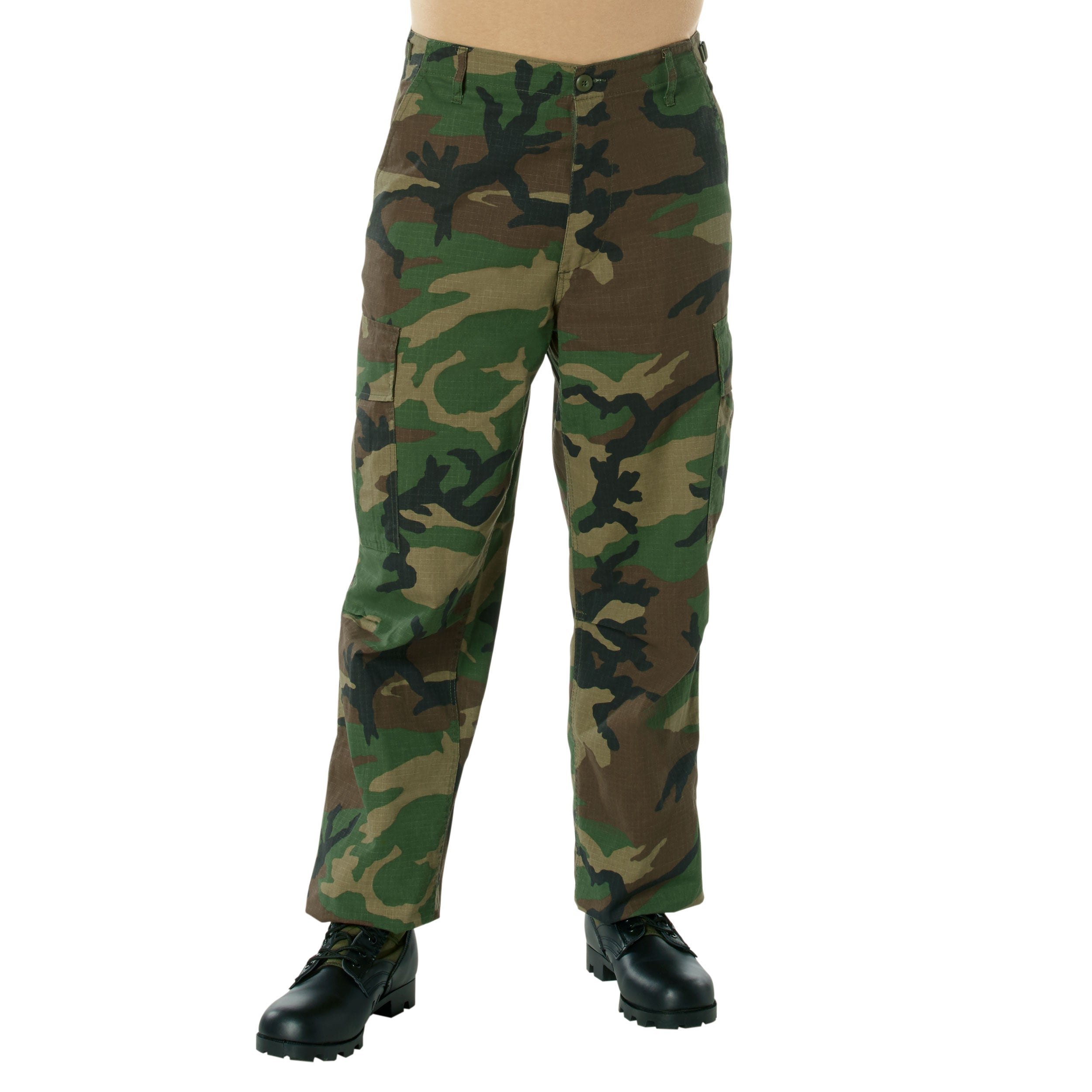 Vintage Vietnam Rip-Stop Fatigue Pants - WOODLAND CAMO