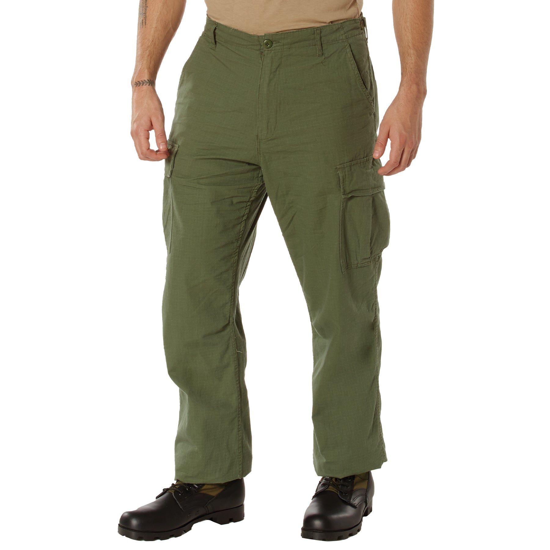 Vintage Vietnam Rip-Stop Fatigue Pants - OLIVE DRAB