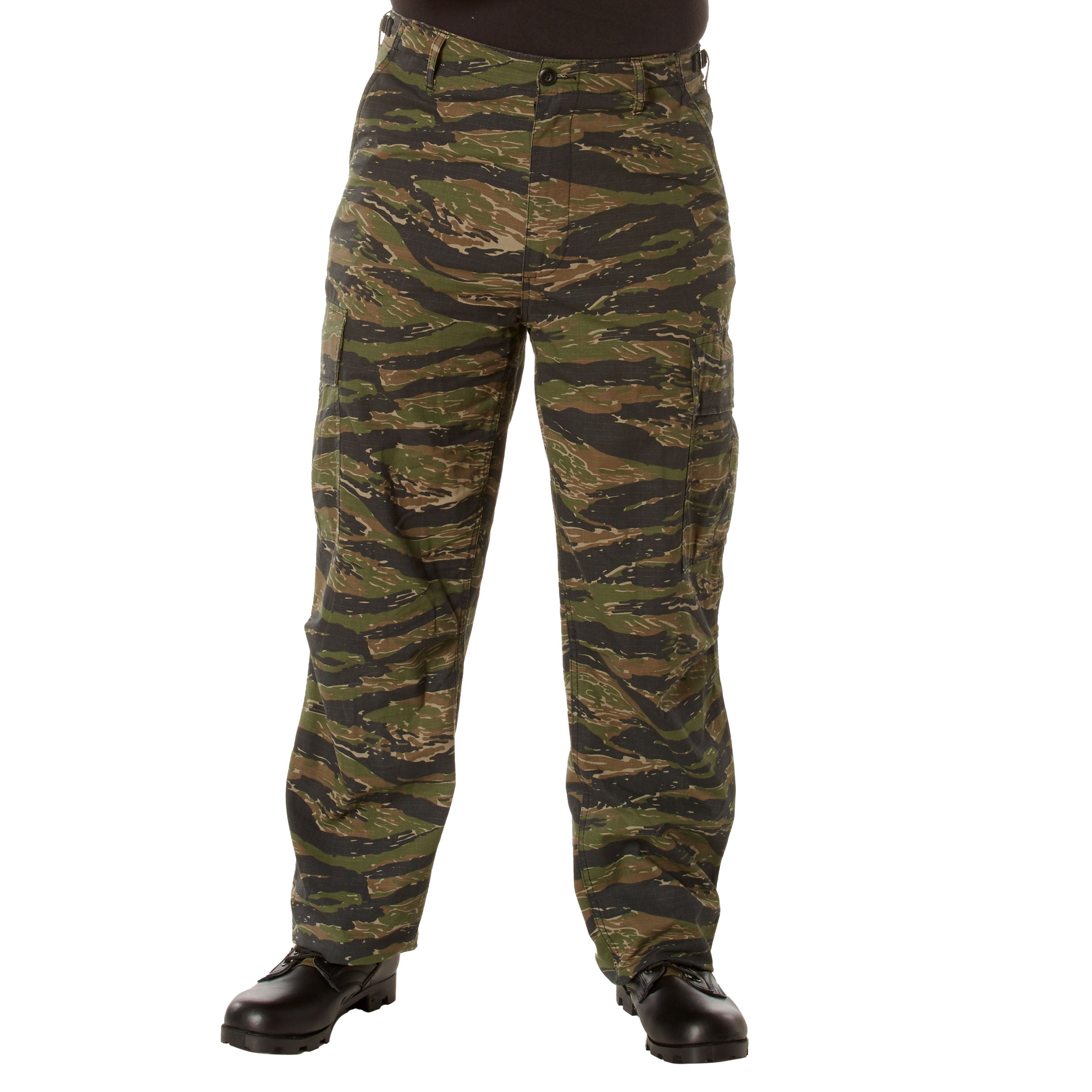 Vintage Vietnam Rip-Stop Fatigue Pants - TIGER STRIPE CAMO