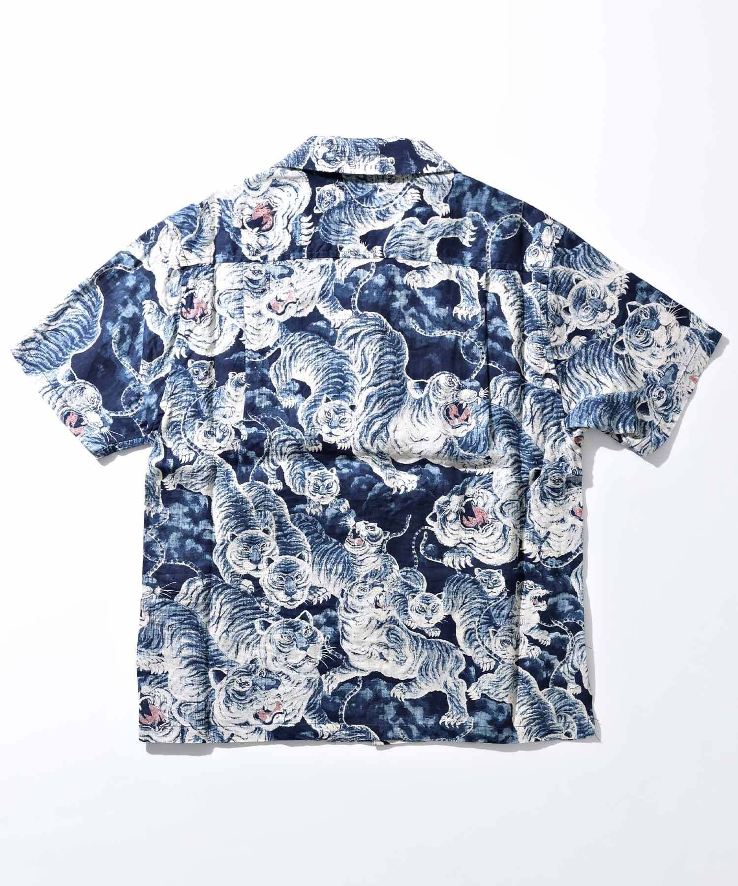 GS2449926 INDIGO HUNDLED TIGER SHIRTS - INDIGO