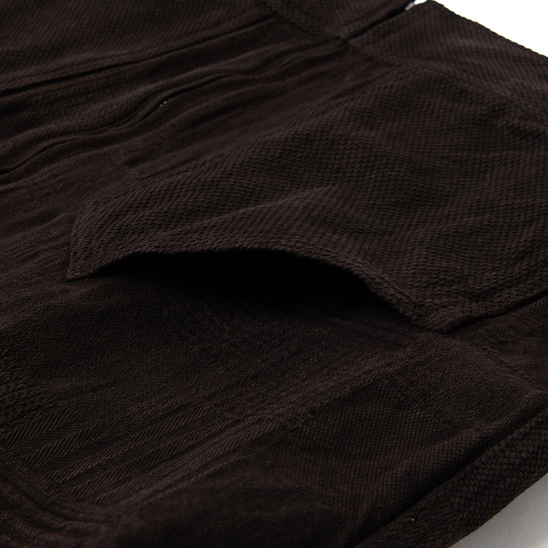 4604 Amami Mud-dyed BORO Jacquard Jacket - DARK BROWN