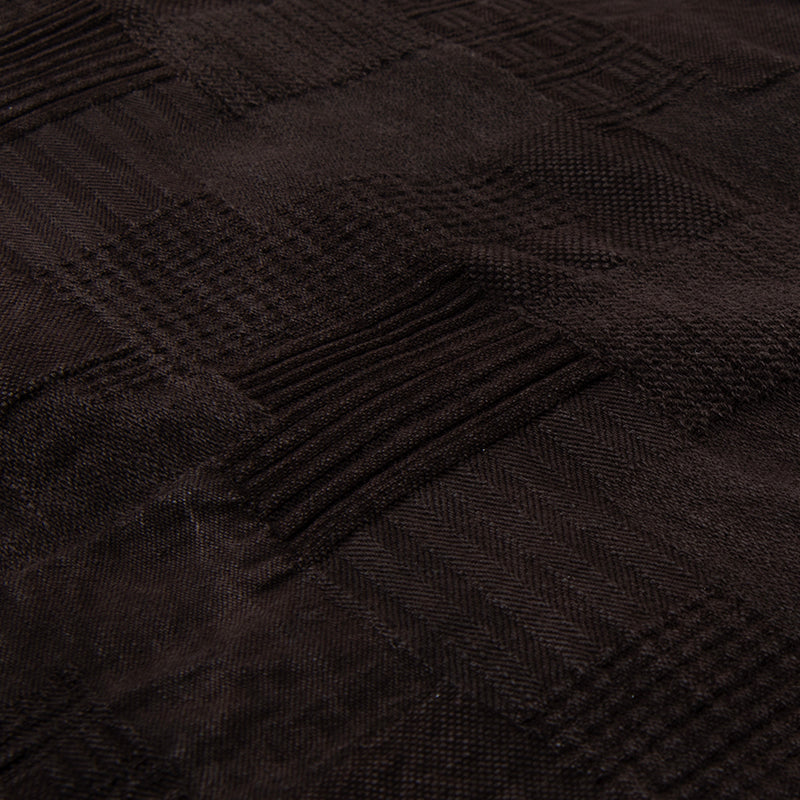 4604 Amami Mud-dyed BORO Jacquard Jacket - DARK BROWN