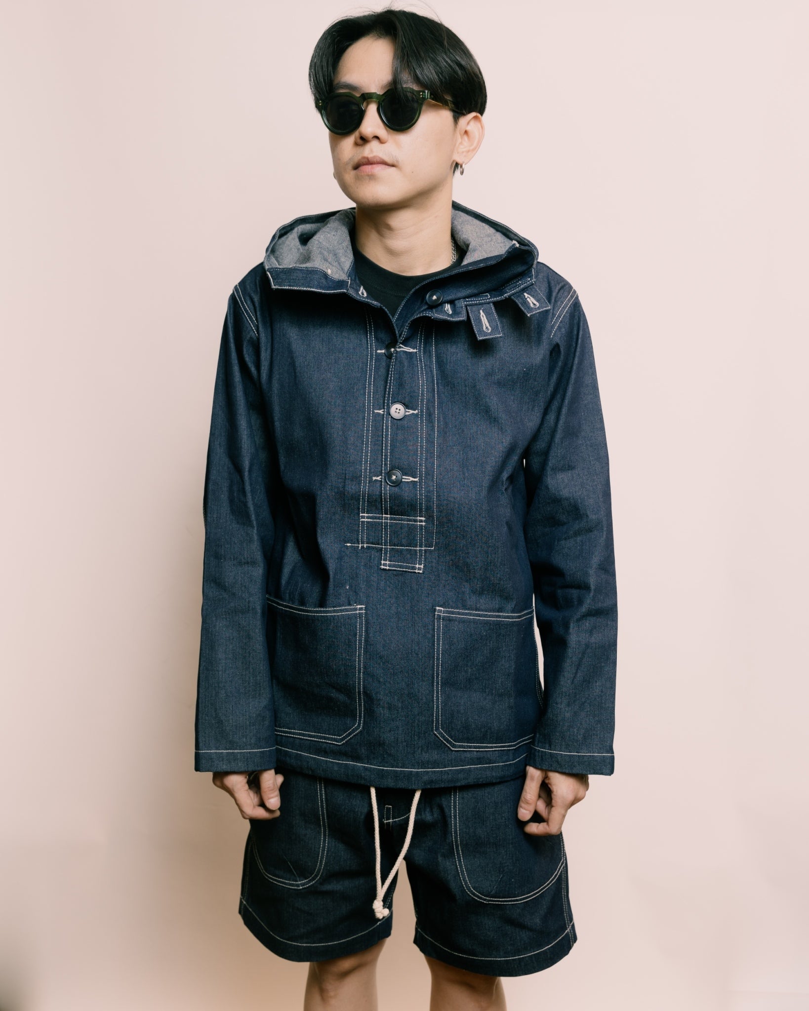 PULLOVER PARKA - DENIM