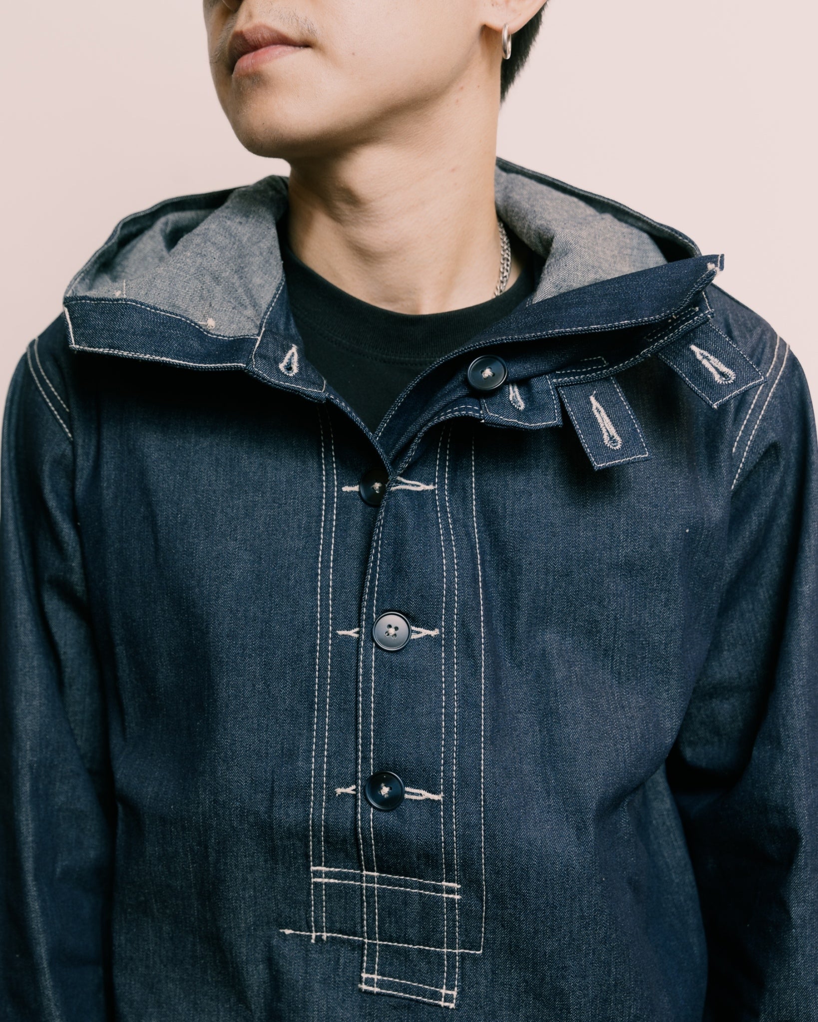PULLOVER PARKA - DENIM