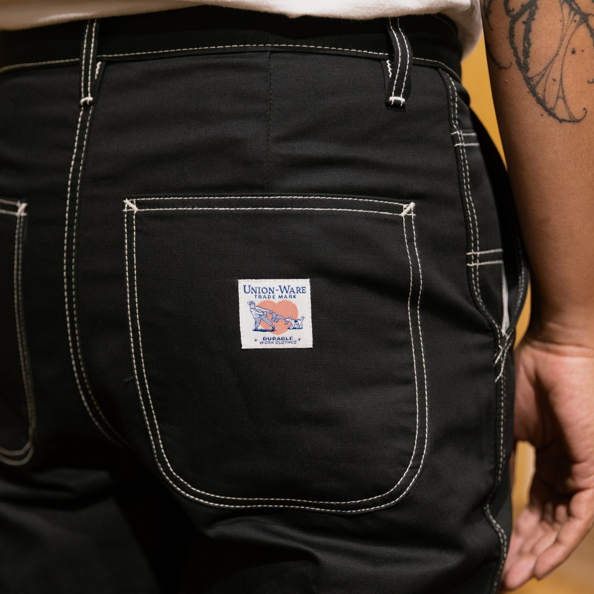 UTILITY TROUSERS - BLACK POPLIN