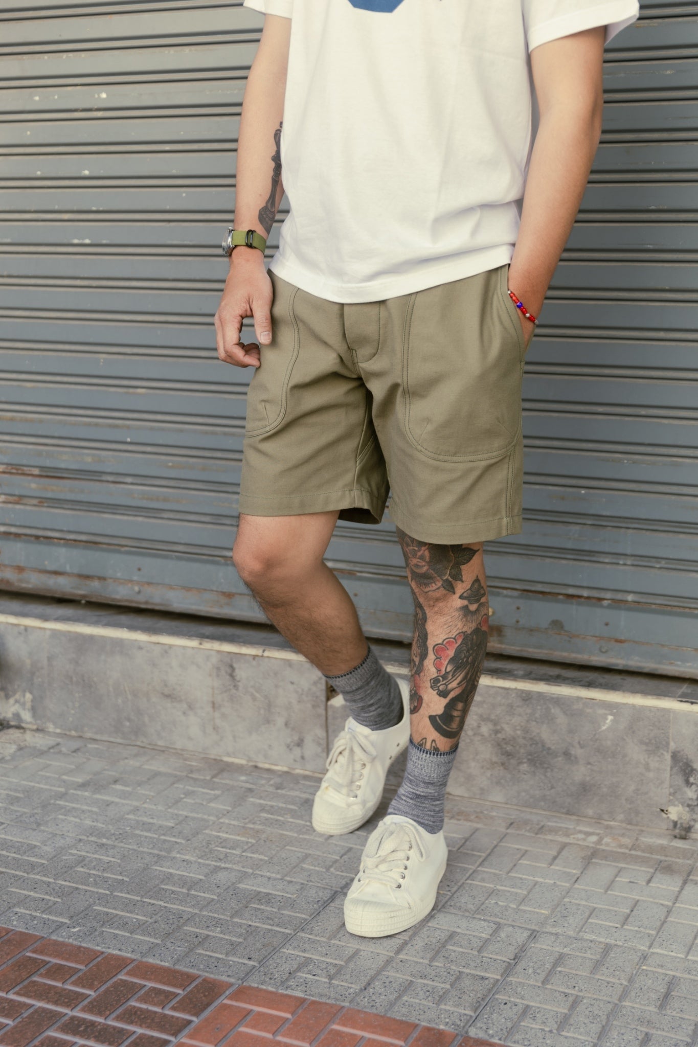 SHORT DECK PANTS - OLIVE TWILL