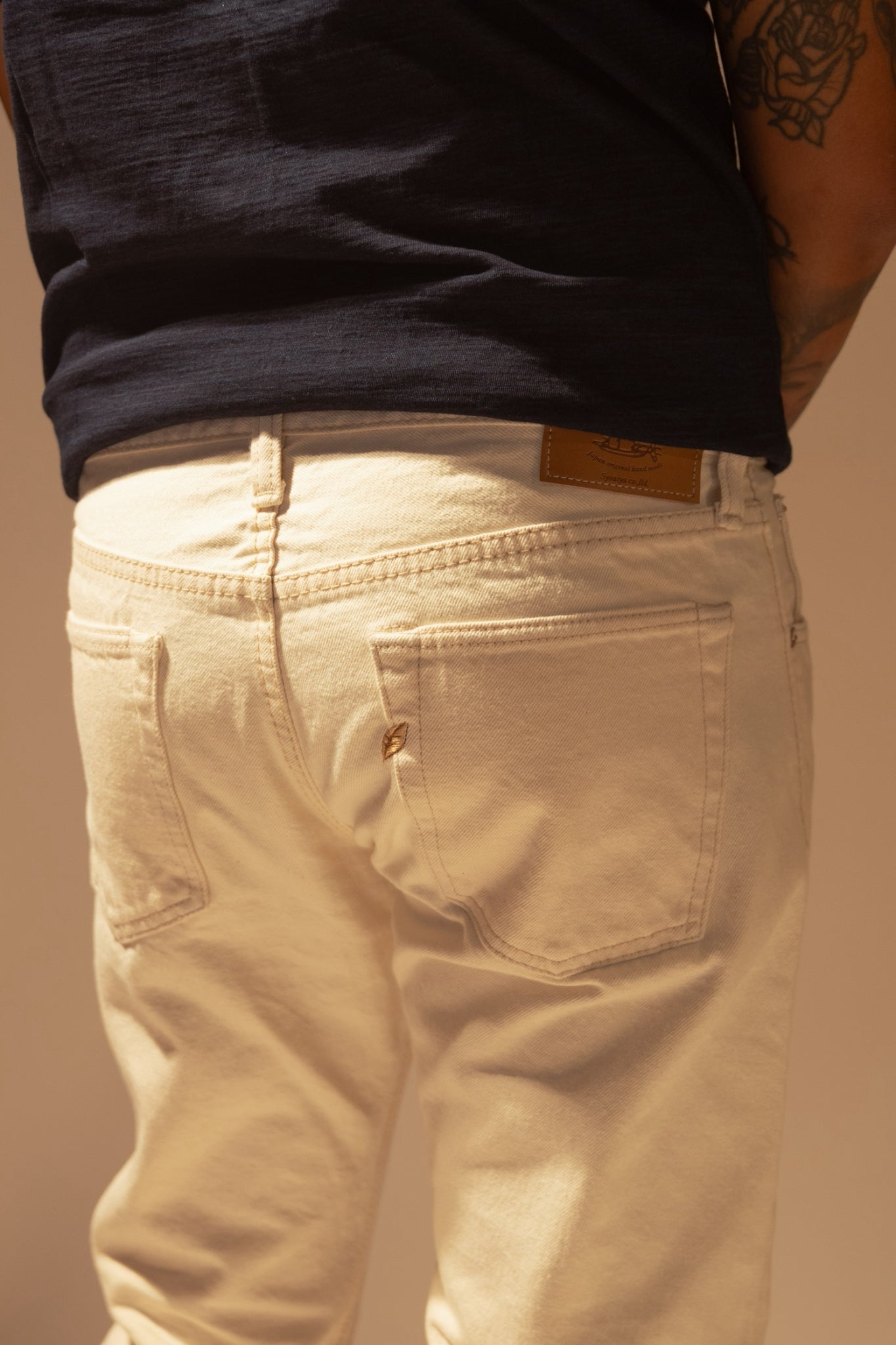 1172-3 SLIM TAPERED - ECRU WARP X BEIGE WEFT