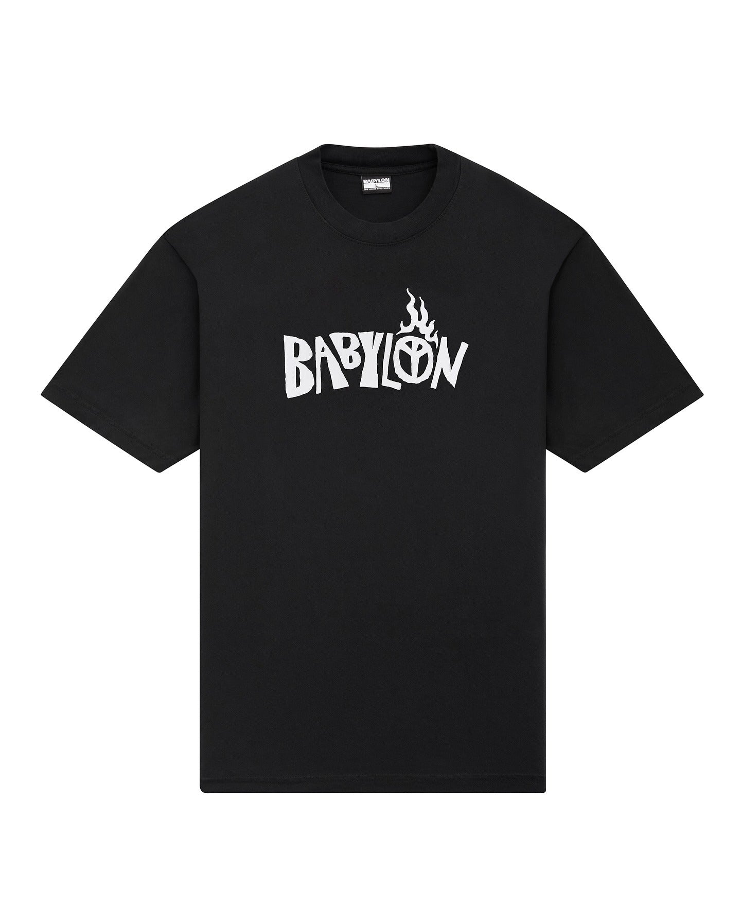 BURNING PALM TEE S/S - BLACK