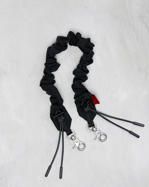 WARES STRAPS BUNGEE WRIST STRAP - BLACK SATIN
