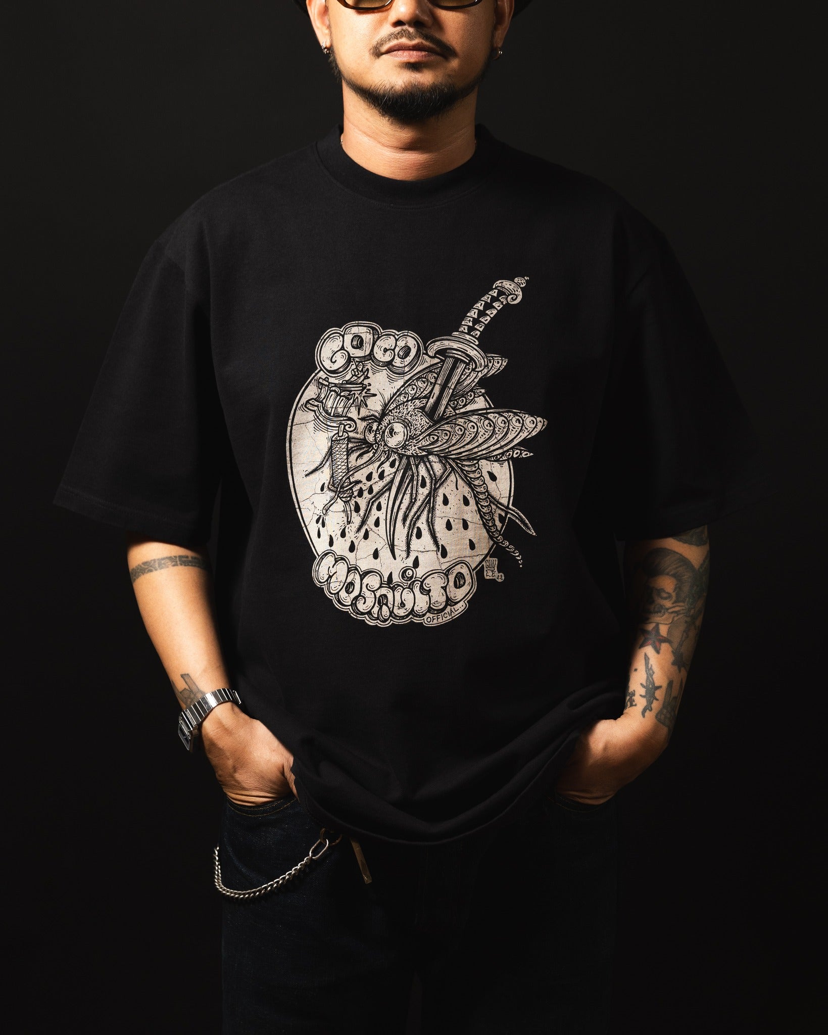 L. MOSQUITO LOGO T-SHIRT - BLACK/MULTI