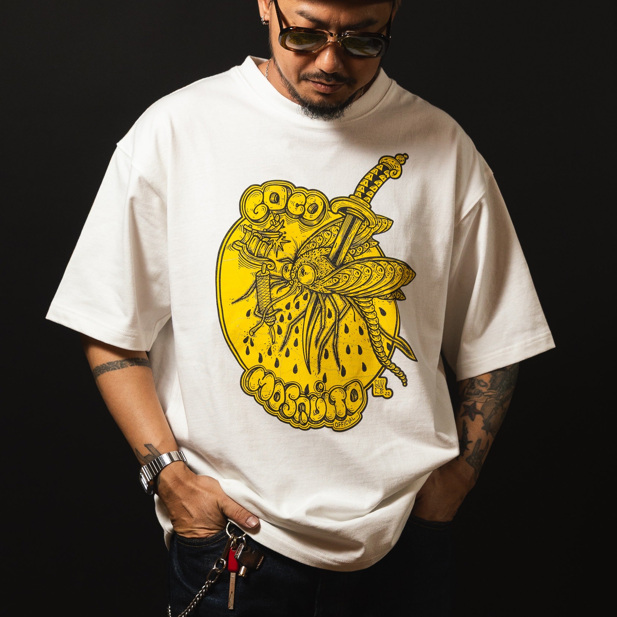 L. MOSQUITO YELLOW LOGO T-SHIRT - MULTI