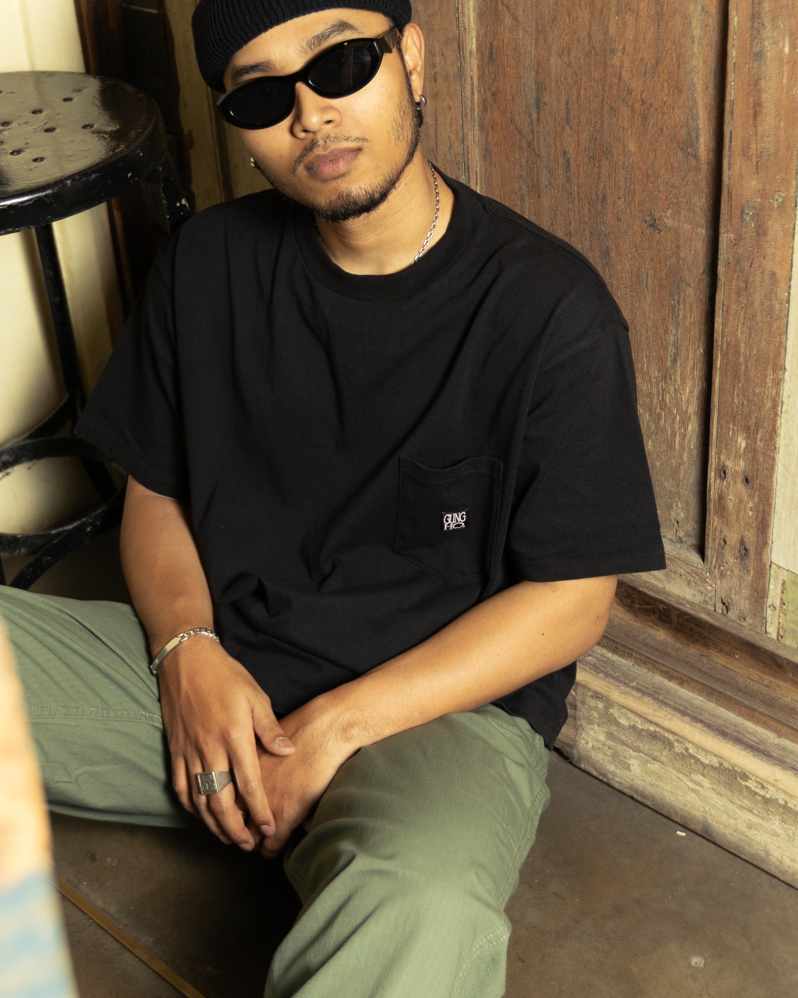 WORKERS POCKET TEE S/S - BLACK