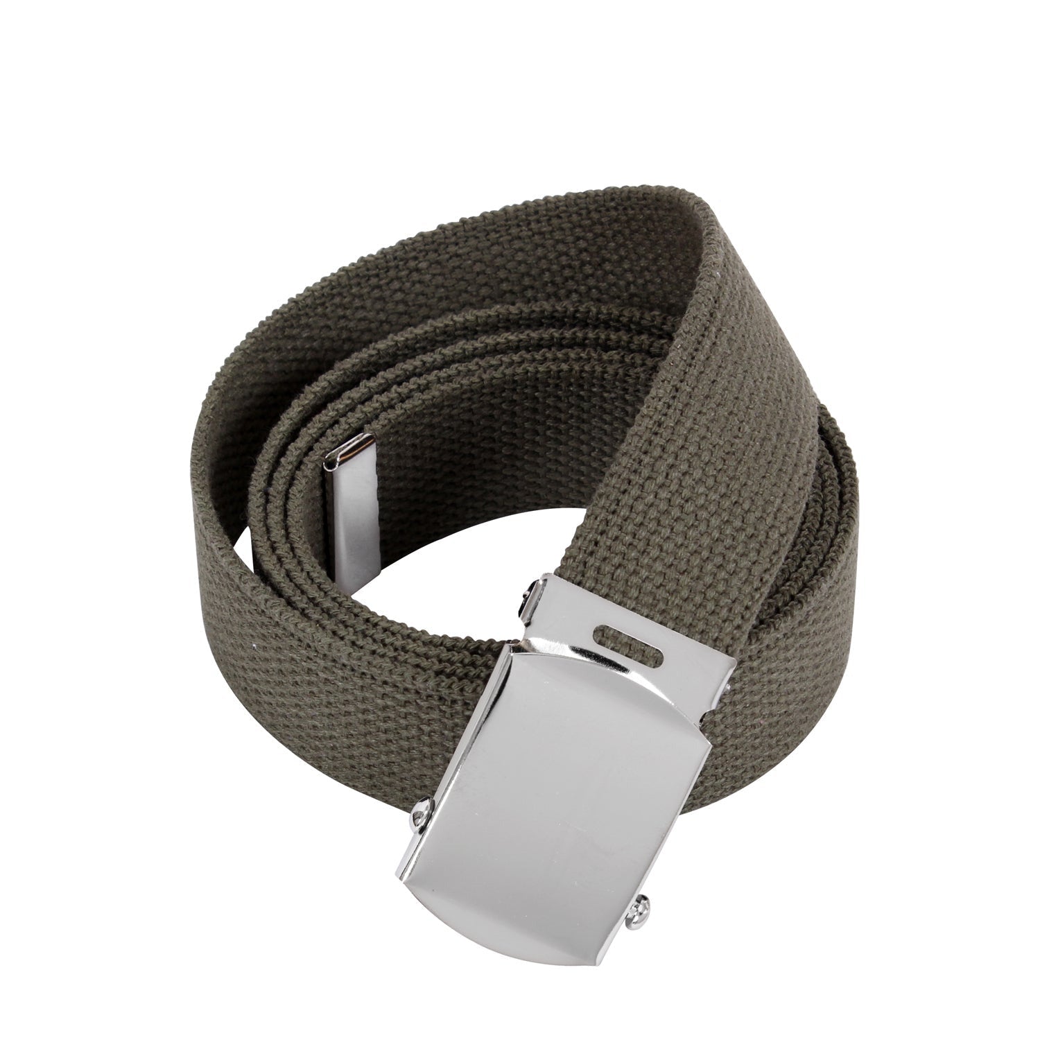 Web Belts - 54 Inches Long - KHAKI/CHROME