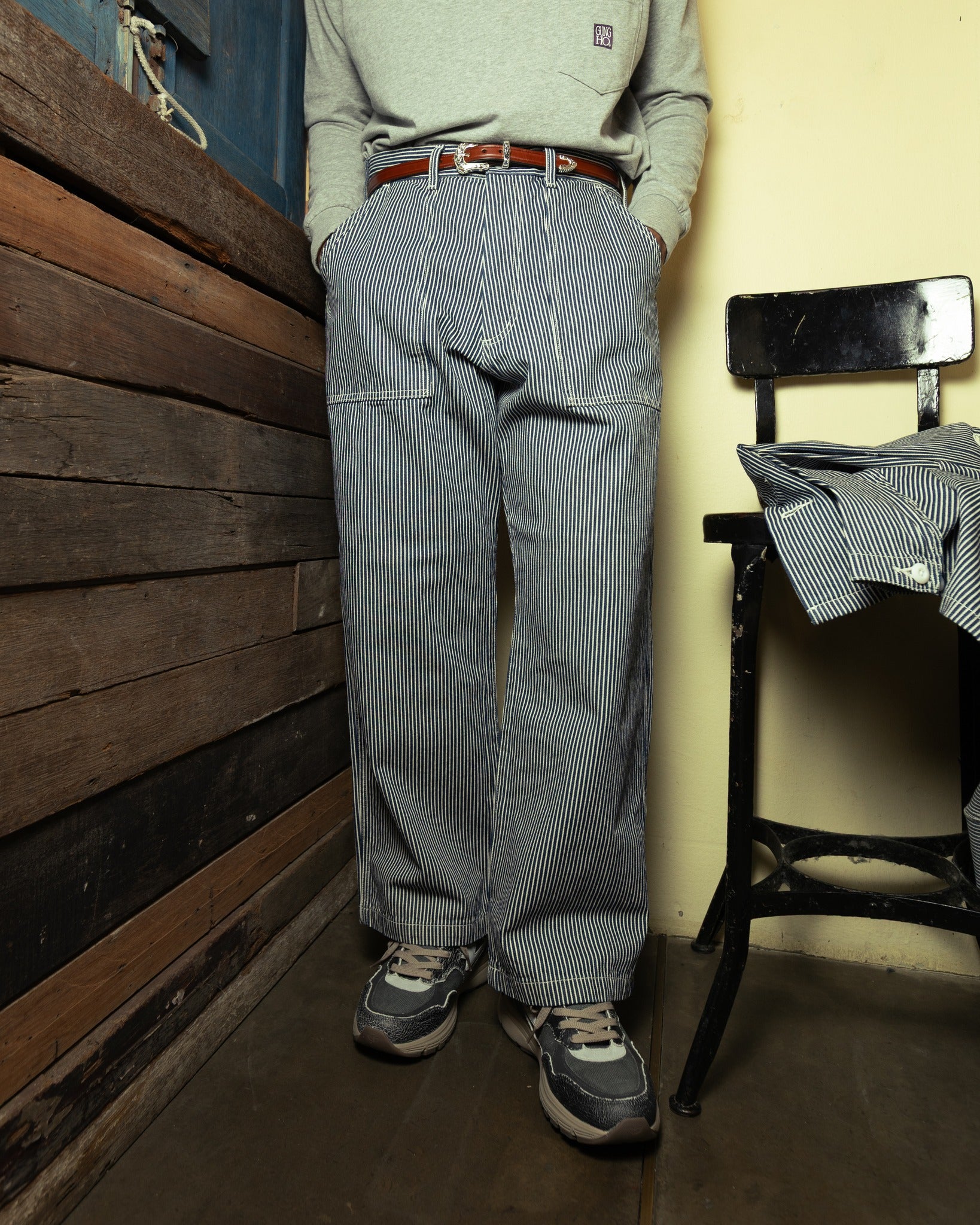 4POCKETS FATIGUE WIDE TROUSER - HICKORY