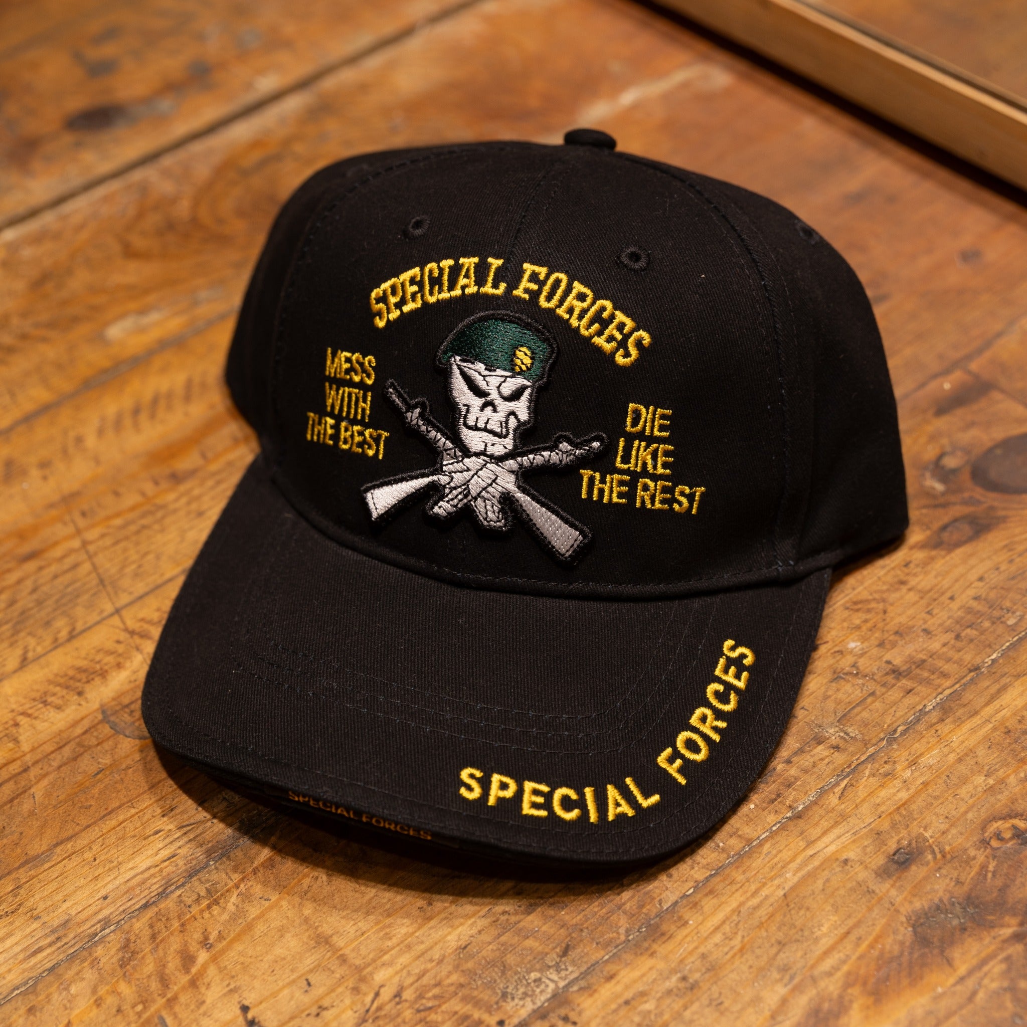 Deluxe Low Profile Special Forces Insignia Cap - BLACK