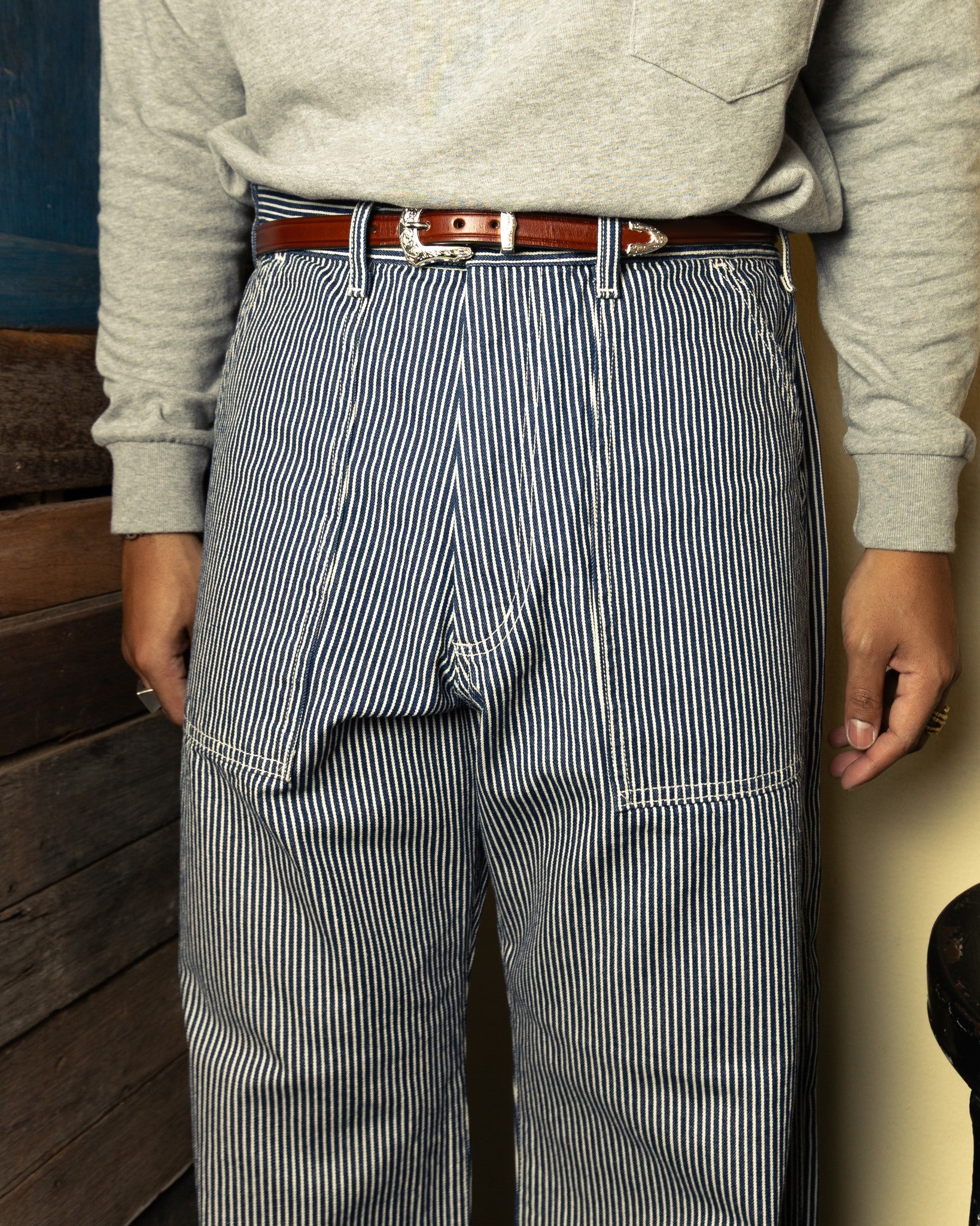 4POCKETS FATIGUE WIDE TROUSER - HICKORY