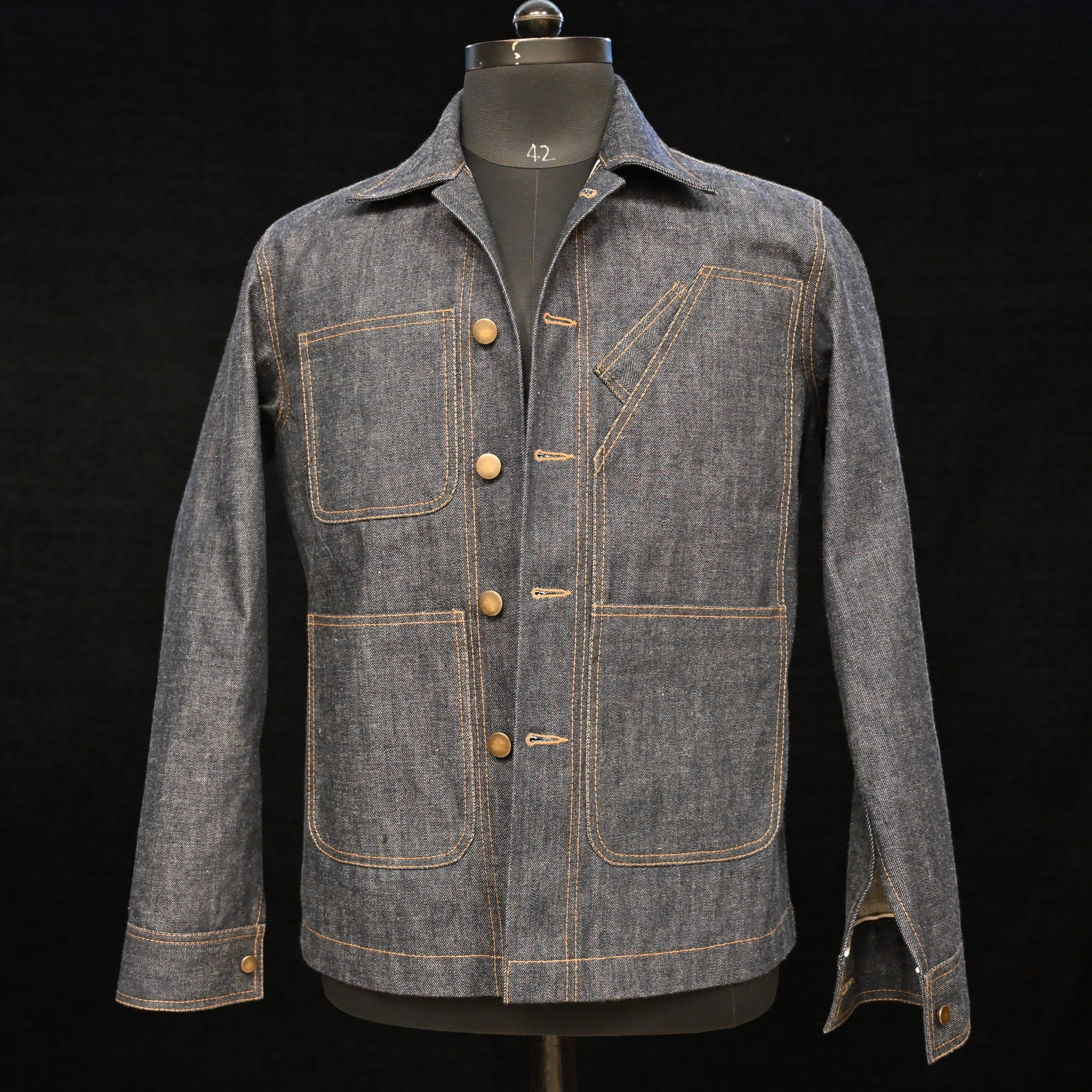 AK/PR/LOT1/CJKT/003 Carpenter Denim Workwear Chore Jacket (Japan Selv) - INDIGO