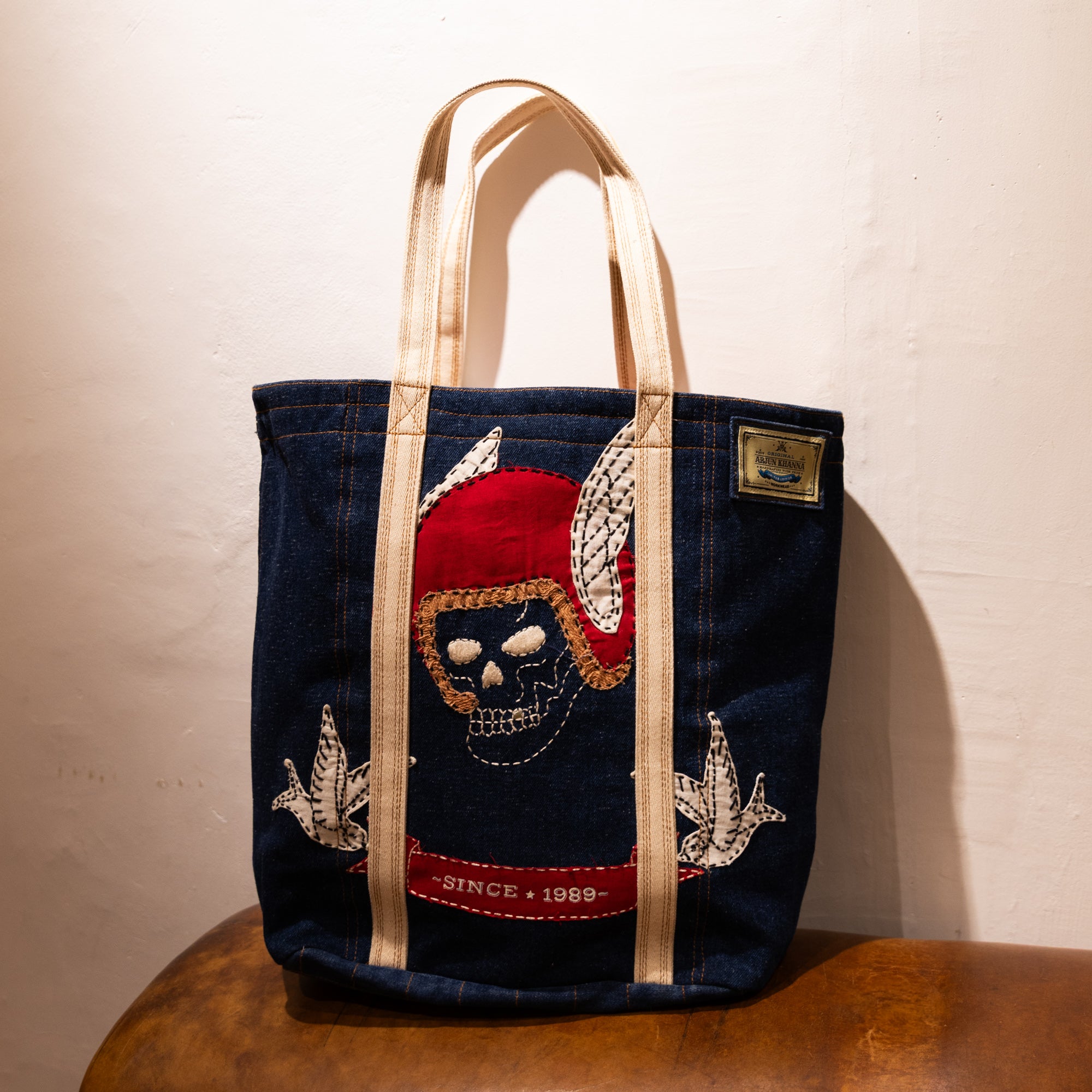 AK/PR/LOT1/ACC/004 Handmade Denim Speed Demon Tote - INDIGO