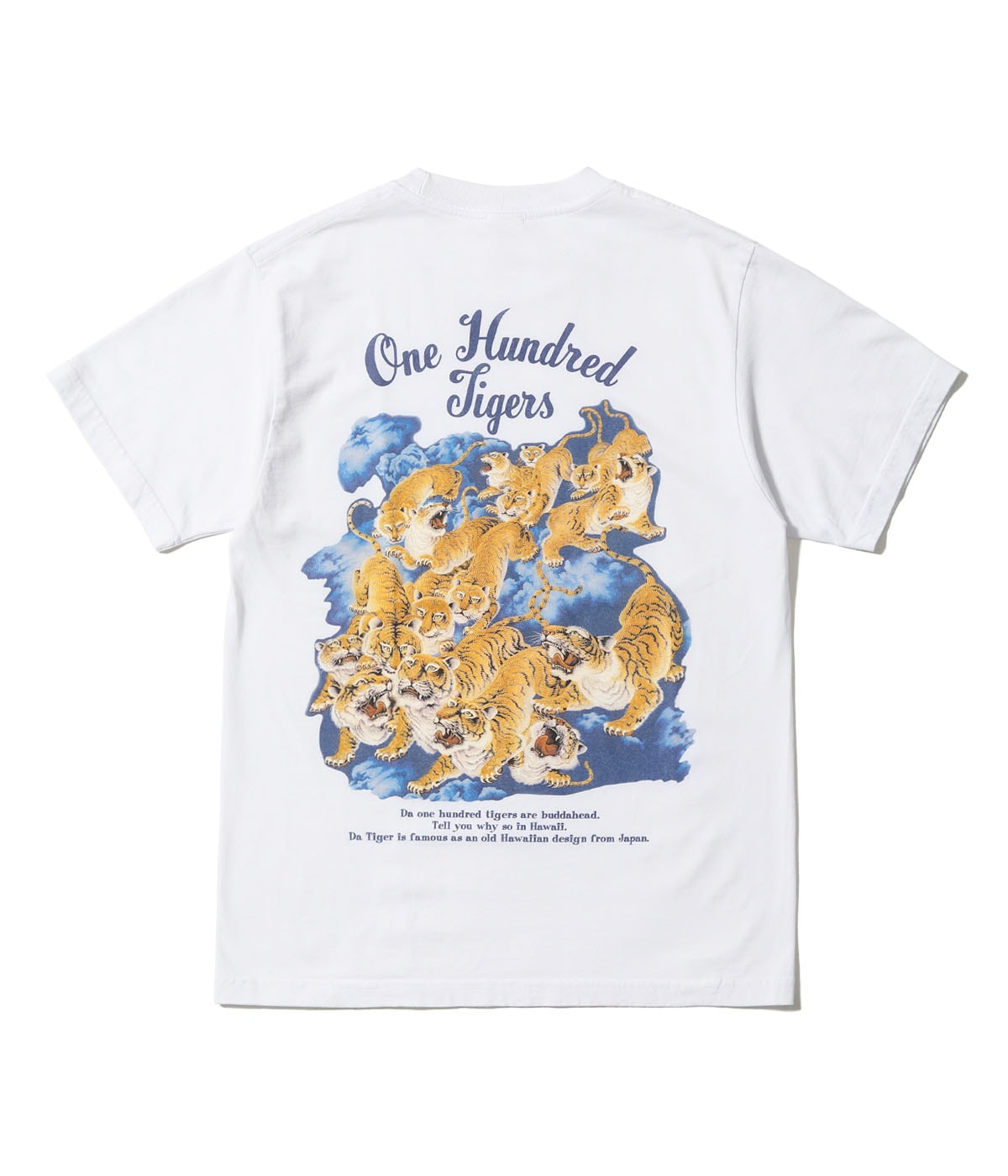 SS79162 SUNSURF PRINT T-SHIRTS “ONE HUNDRED TIGERS” - WHITE