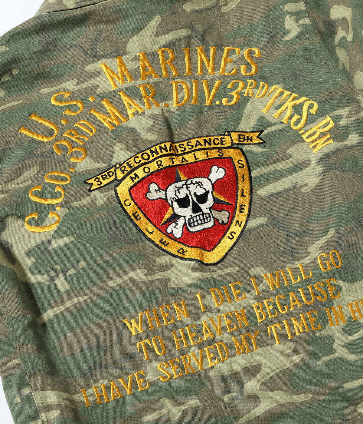 BR15889 TOUR JACKET ERDL CAMO US MARINE CORPS 3rd MAR. DIV. 3rd TKS. BN - CAMOUFLAGE