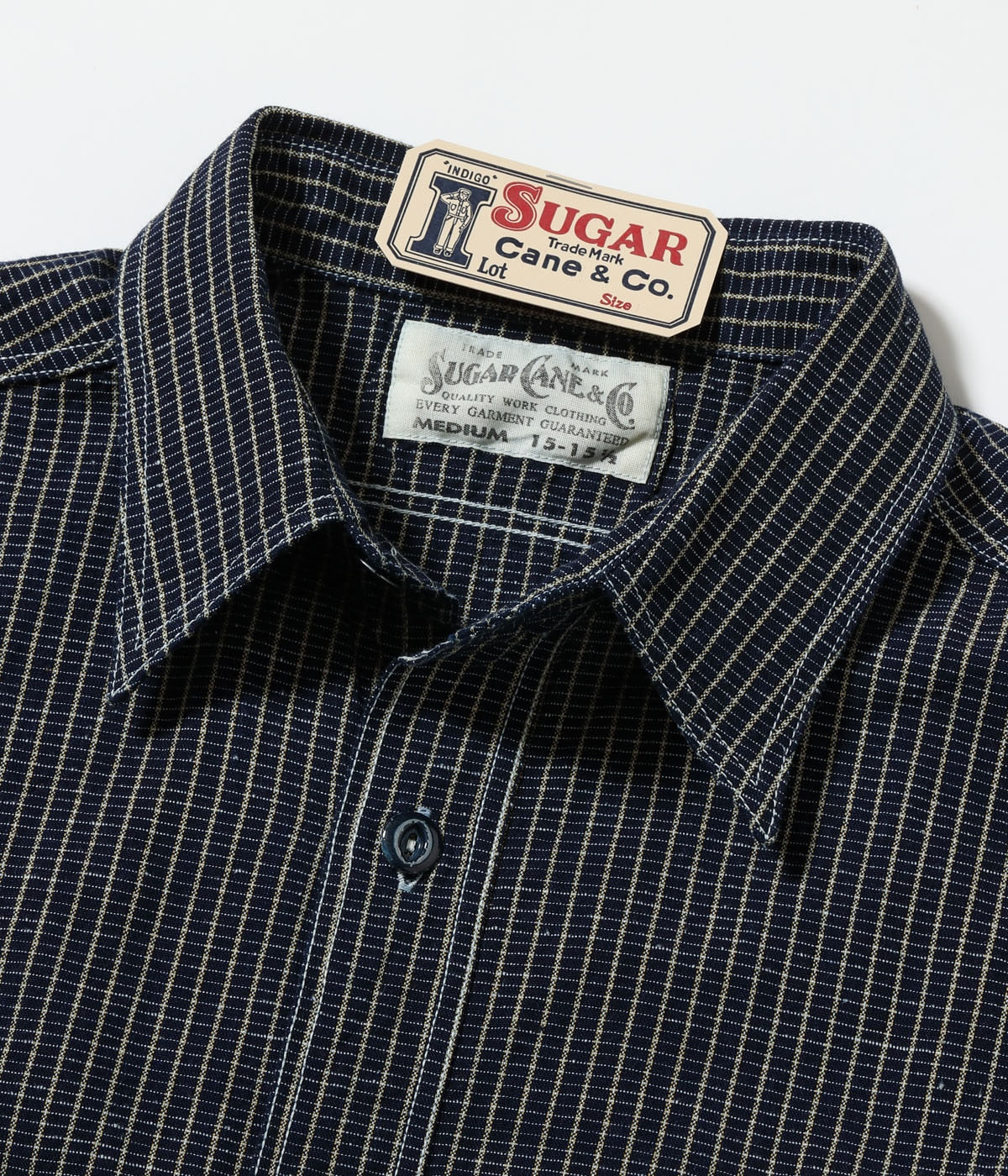 SC39734 FICTION ROMANCE 5.25oz. INDIGO CHECK WORK SHIRT - INDIGO