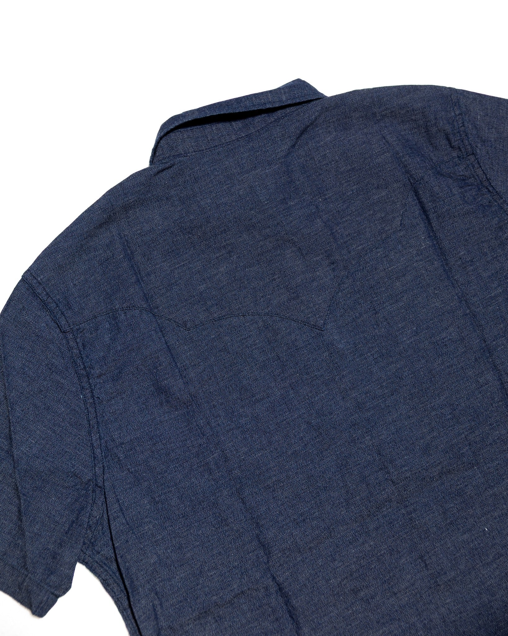 SS-2225-1 HEATHER CHAMBRAY CURVED POCKET SHIRT S/S - HEATHER INDIGO