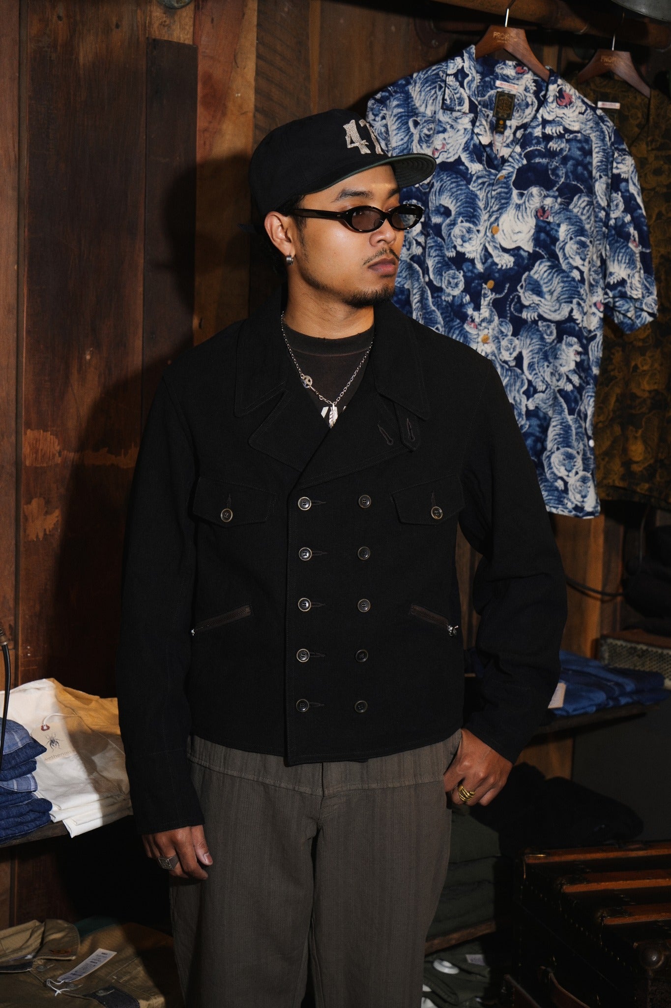 GS2449901 L/C GERMAN M/C JACKET - BLACK