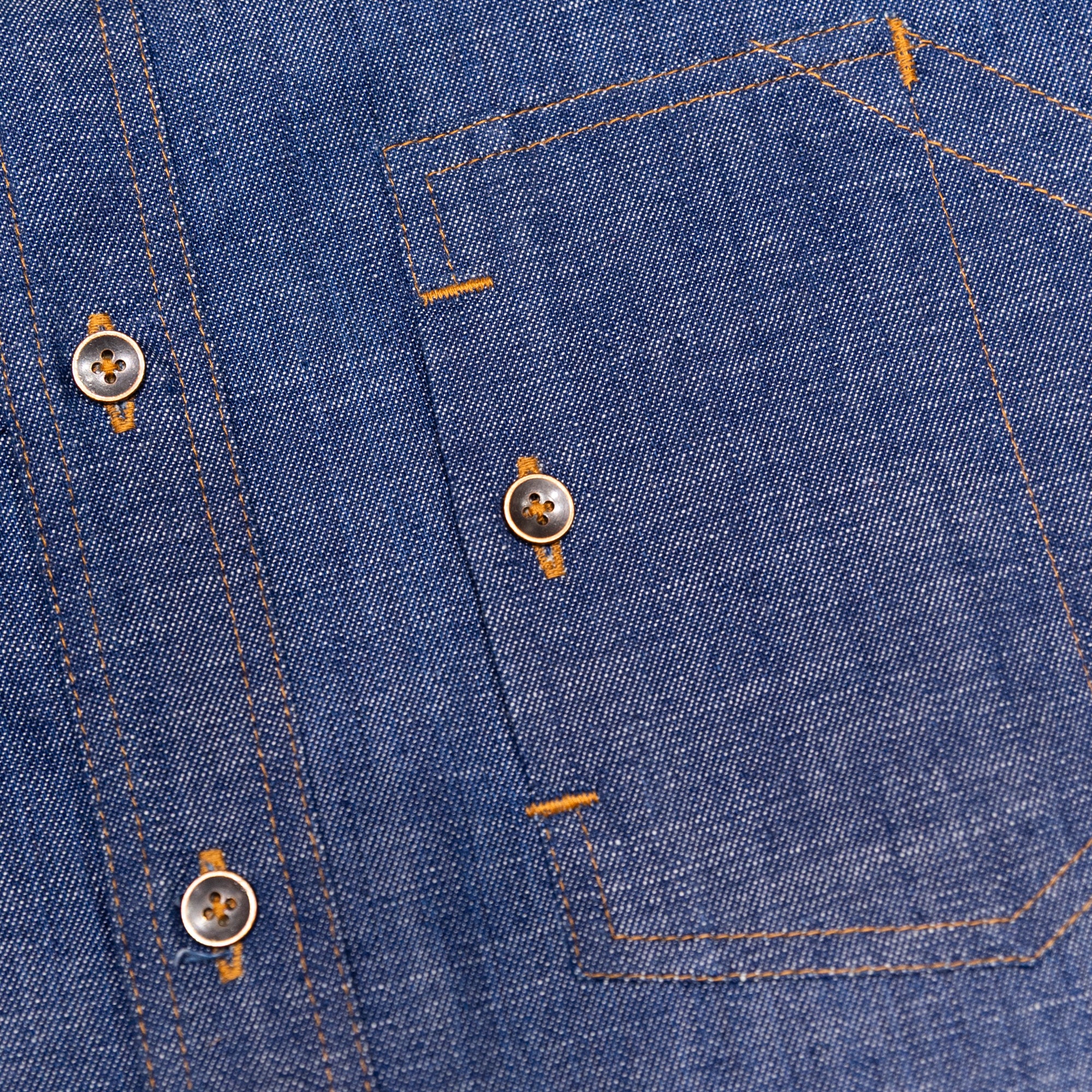 AK/PR/LOT1/SHRT008 Shirt Pattern 2 Chambray Cotton Functional Half Sleeve Shirt - INDIGO