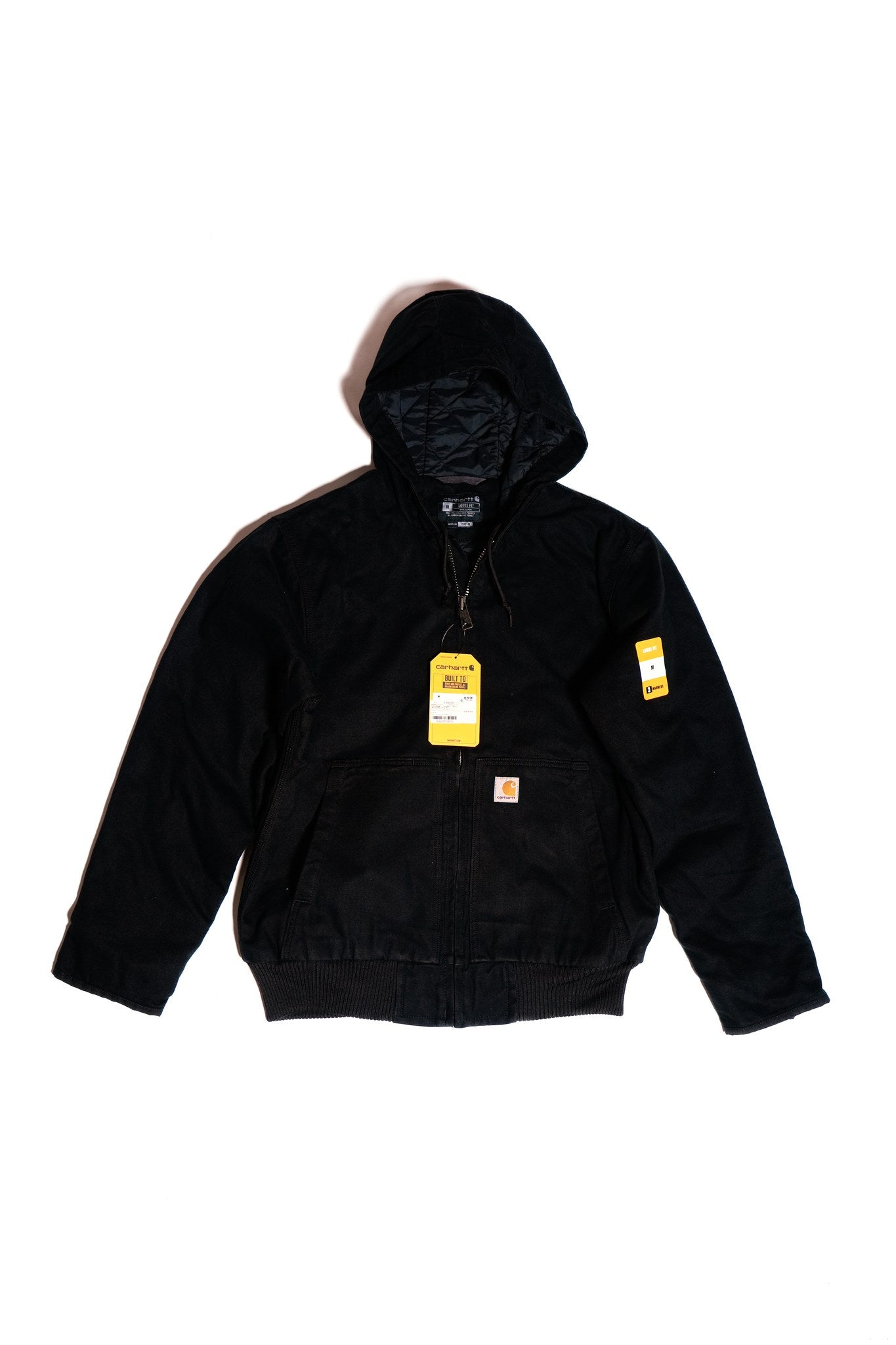 LOOSE FIT WASHED DUCK INSULATED ACTIVE JACKET - BLACK