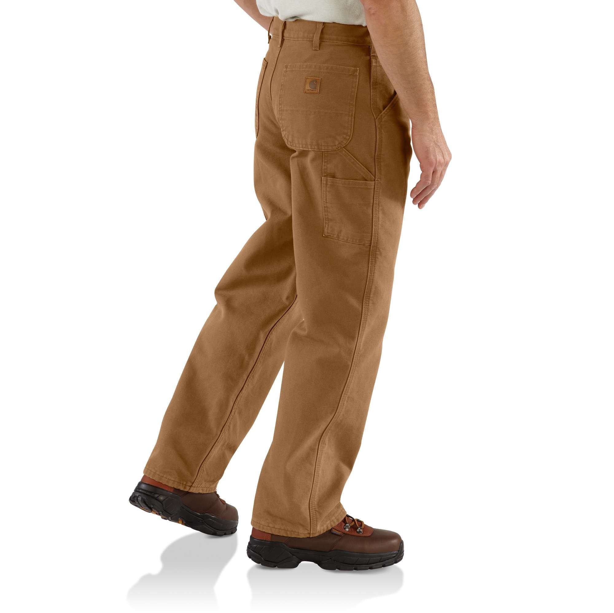 LOOSE STRAIGHT WASHED DUCK DUNGAREE WORK PANTS - CARHARTT BROWN