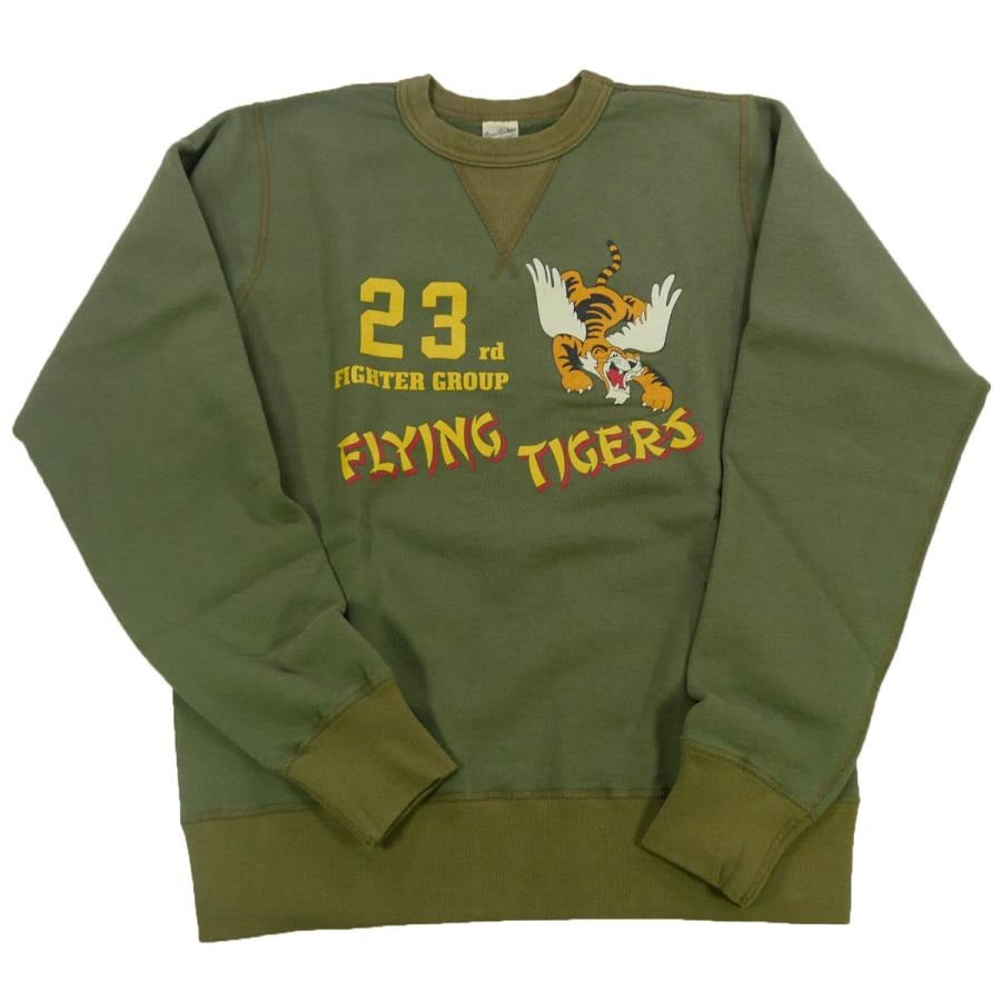BR69501 SET-IN CREW NECK SWEAT SHIRT "23RD FIGHTER GROUP" - OLIVE