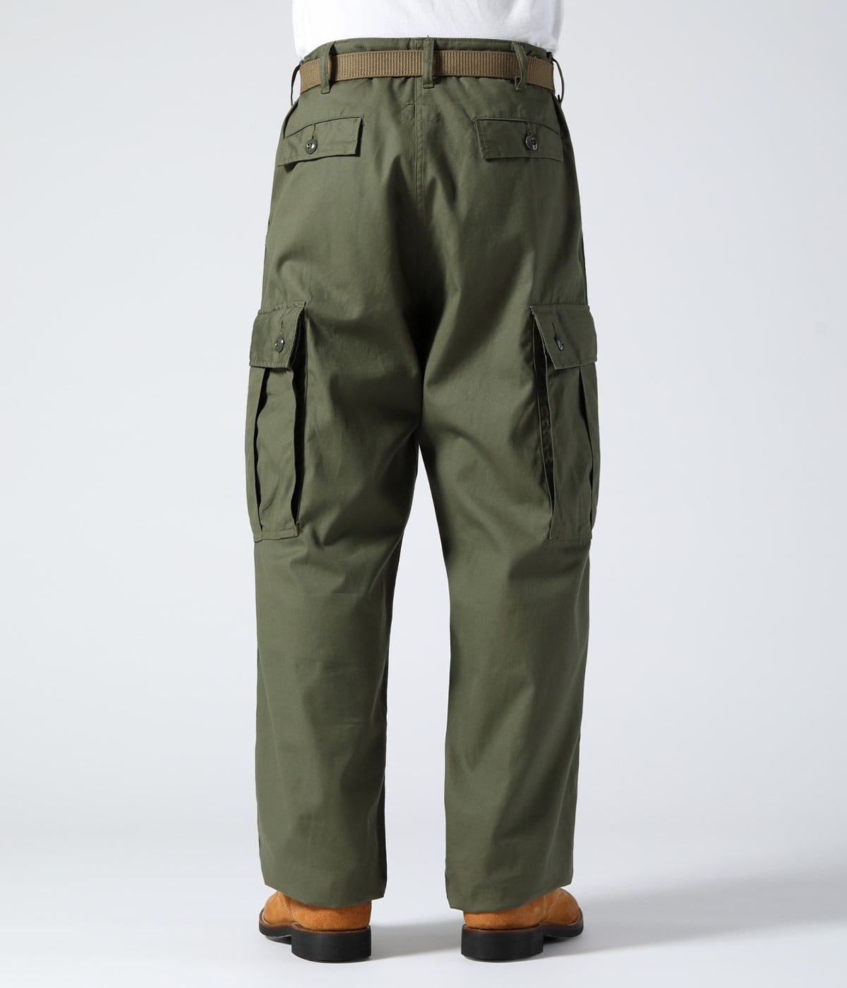 BR42500 TROUSERS MENS COTTON WIND RESISTANT POPLIN OLIVE GREEN ARMY SHADE 107 SHORT LENGTH - OLIVE