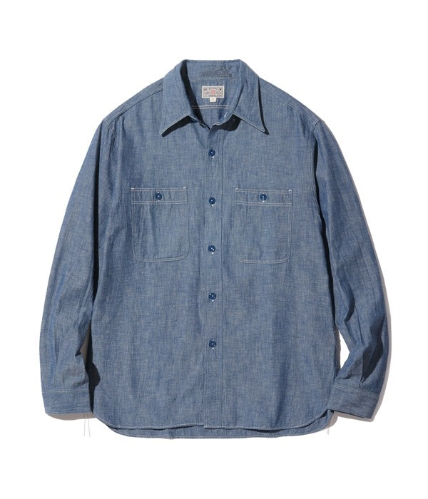 BR25995 CHAMBRAY WORK SHIRT - BLUE