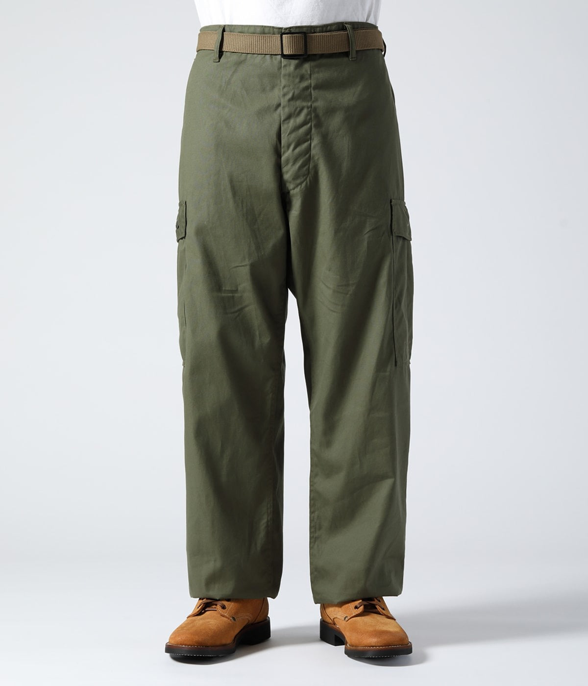 BR42500 TROUSERS MENS COTTON WIND RESISTANT POPLIN OLIVE GREEN ARMY SHADE 107 SHORT LENGTH - OLIVE