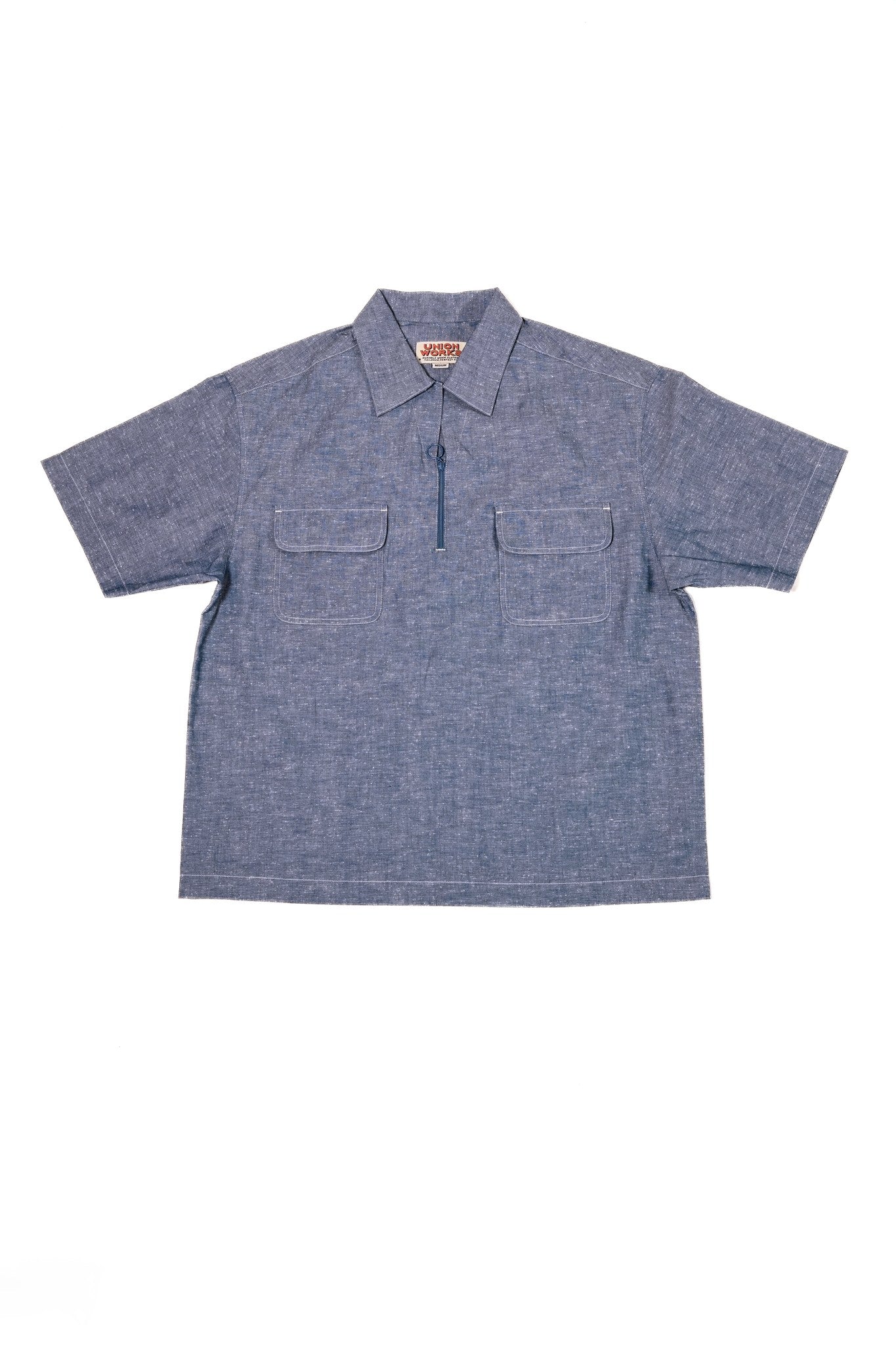 HALF ZIP WORK SHIRT - NEP CHAMBRAY