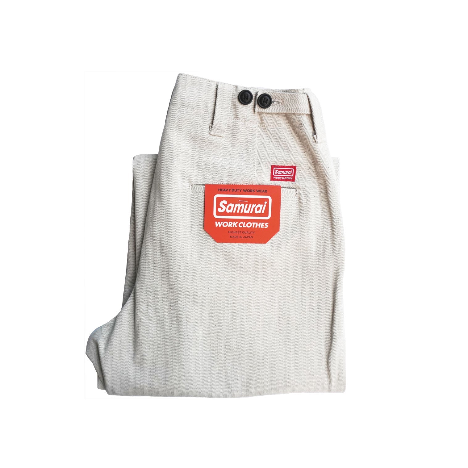 SWC600C-HBII 13oz Herringbone Wide Trousers - OATMEAL