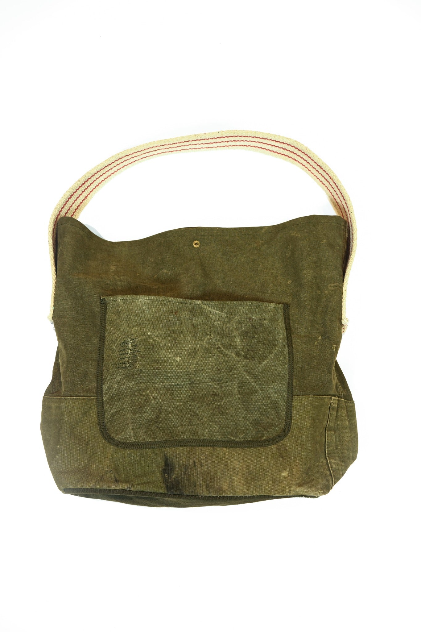 VINTAGE MILITARY DUFFLE BAG REMAKE SHOULDER BAG WITH WIDE BELT - VINTAGE