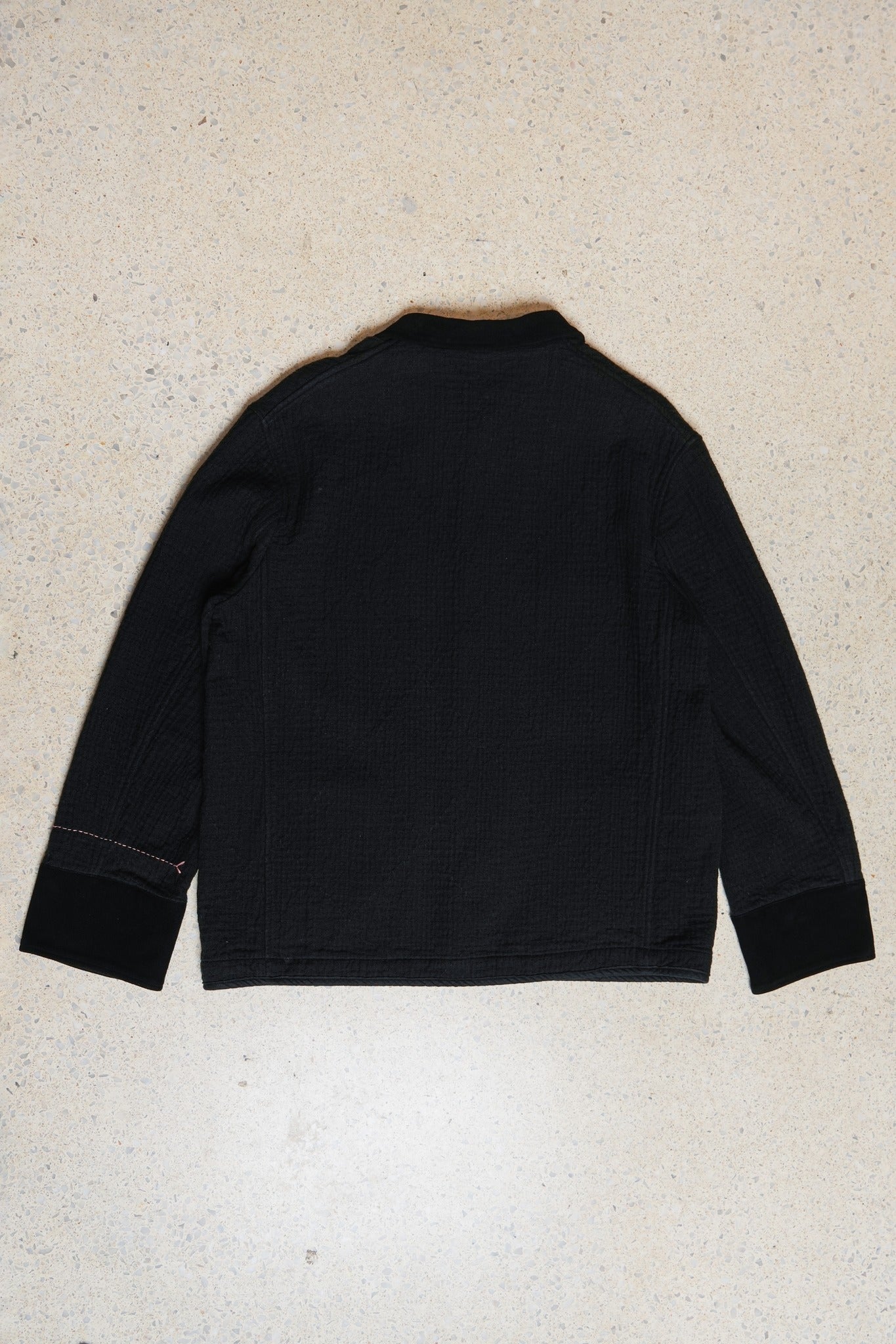 HEAVY SASHIKO BLACK FRENCH JACKET - BLACK