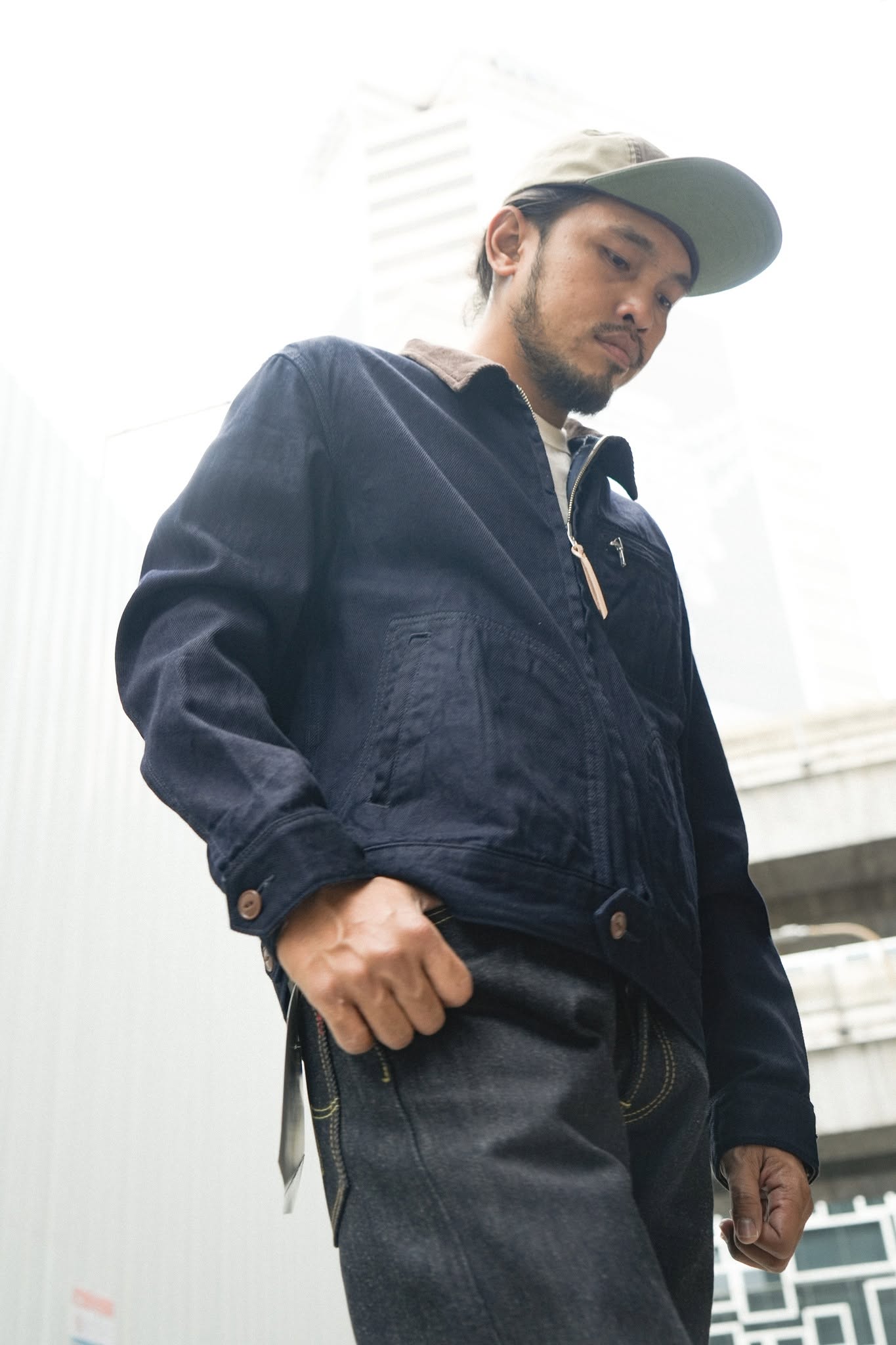 IHJ-143 12oz Kersey Work Jacket - INDIGO/BLACK